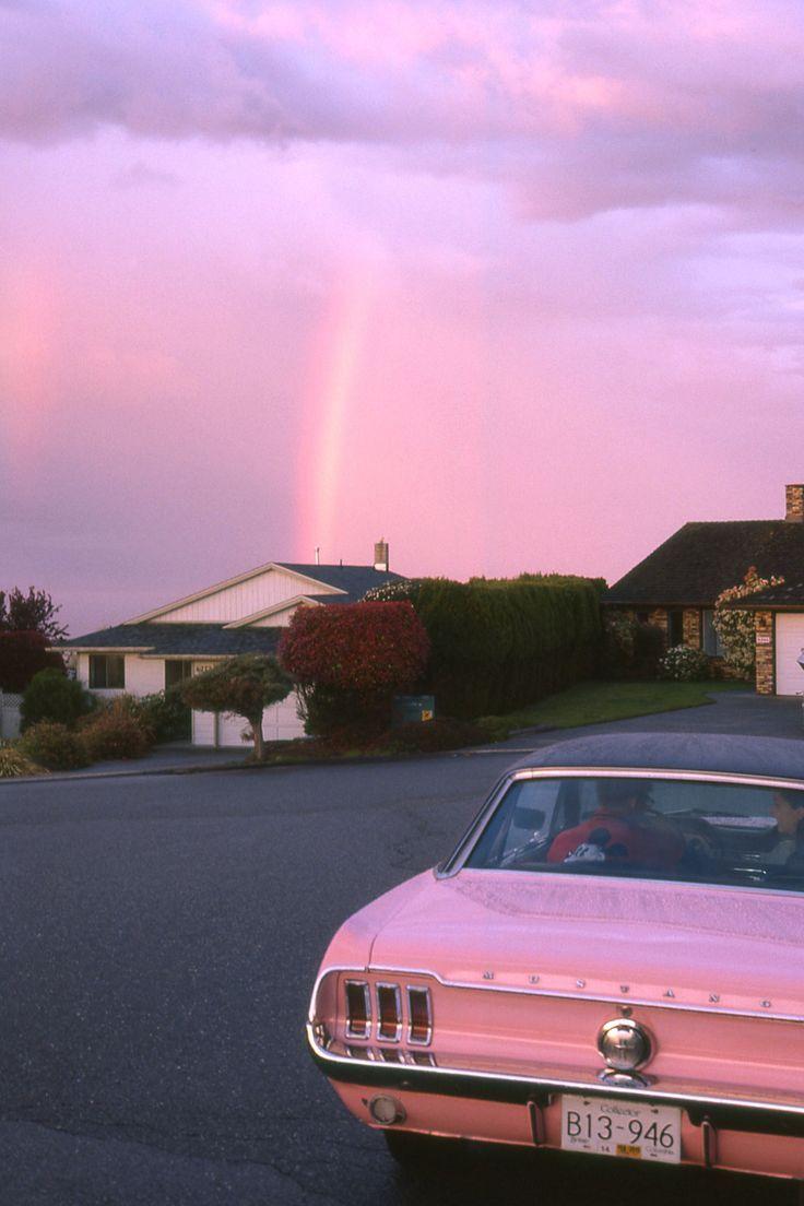 Vintage car and a pink sunset, what's better?. Pink