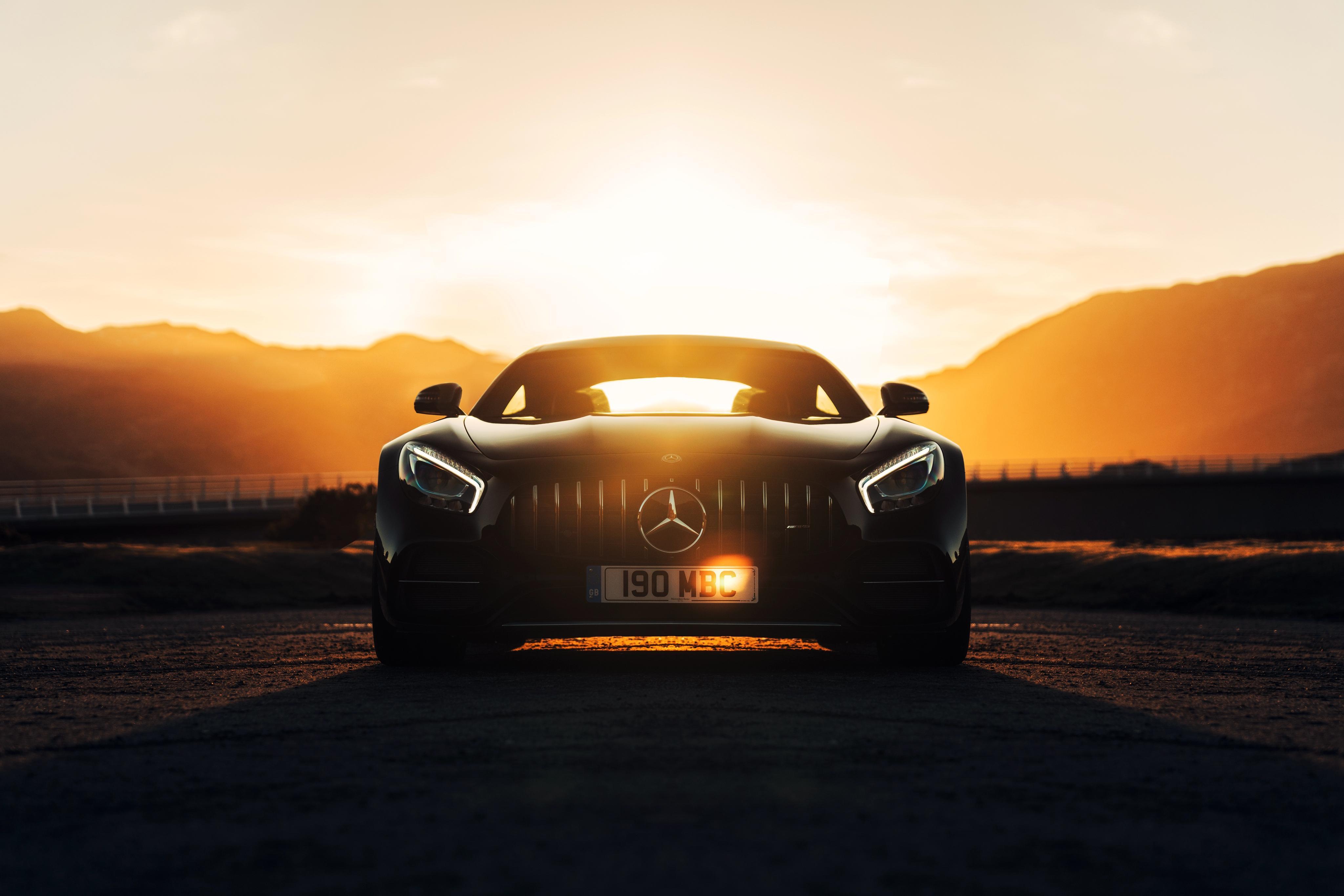 Wallpaper Mercedes AMG GT C, Sports Cars, Sunset, 4K