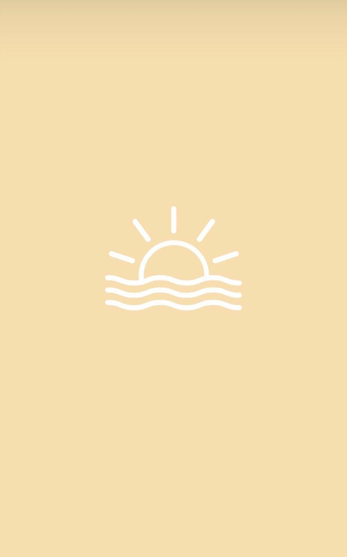 Wallpaper. Yellow. White. Simple. Sunset. Sea. Sun. Symbols. iPhone wallpaper vsco, Apple watch wallpaper, Simple wallpaper