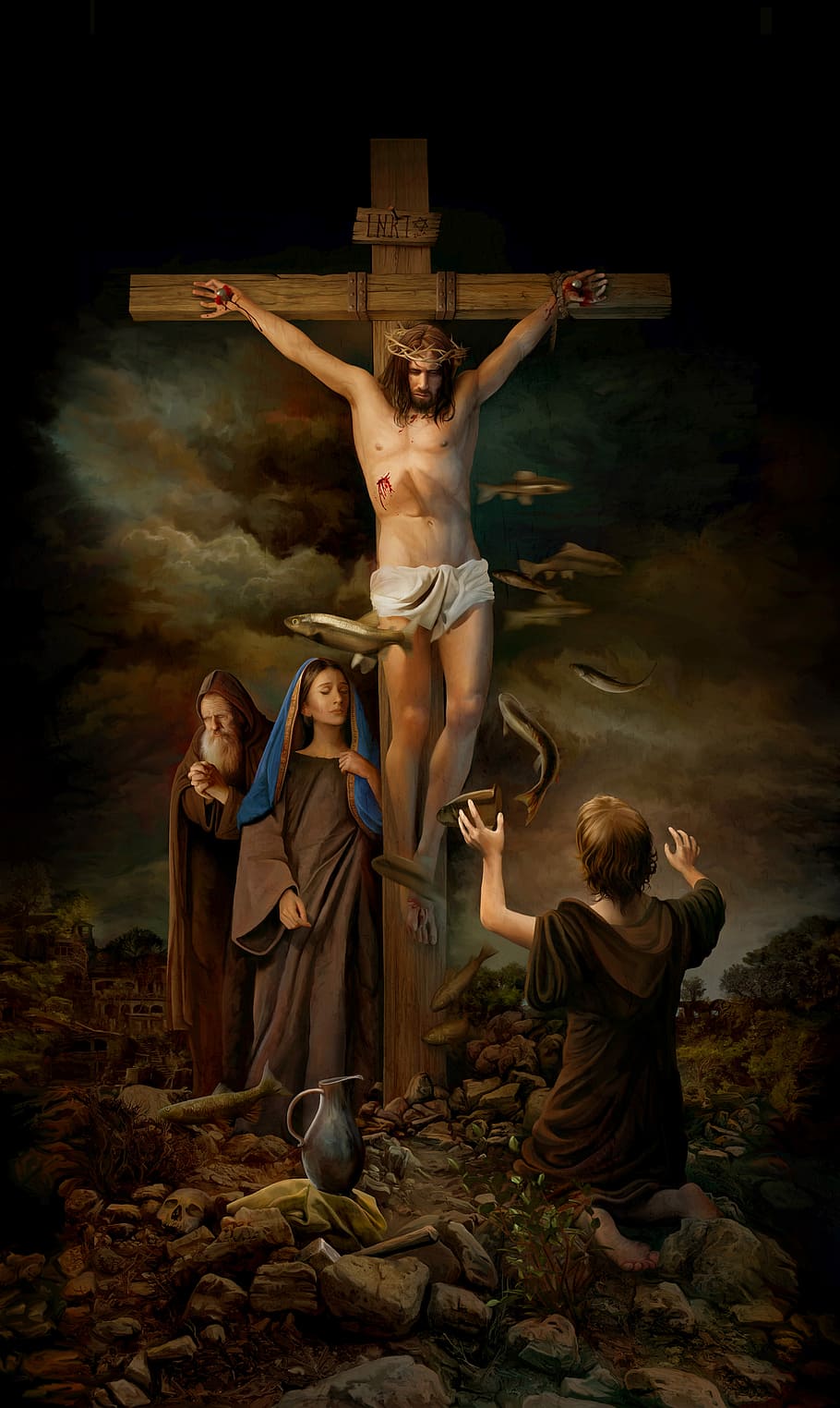 HD wallpaper: Jesus Christ on cross wallpaper, religion, god