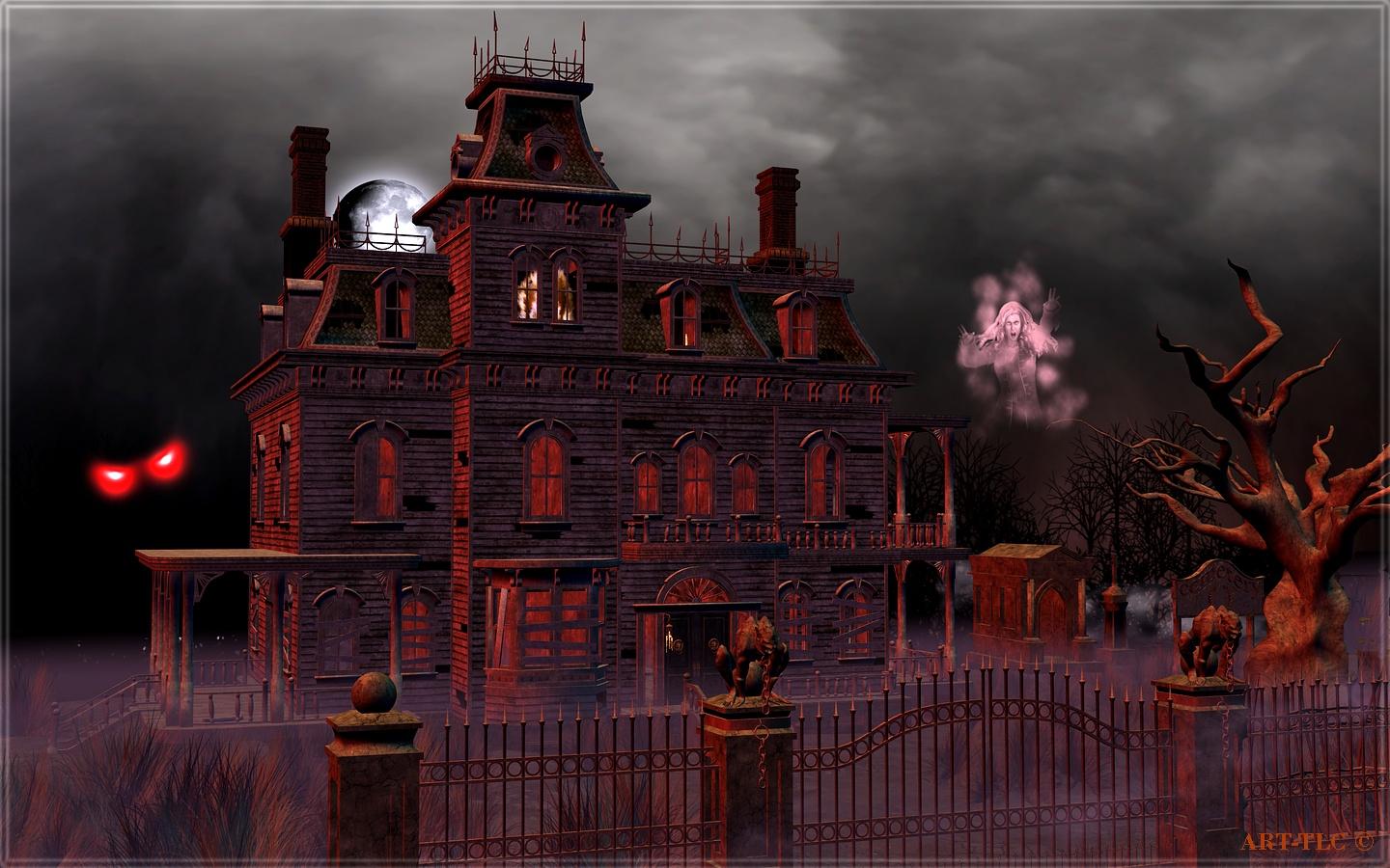 Animated Haunted House Wallpaper