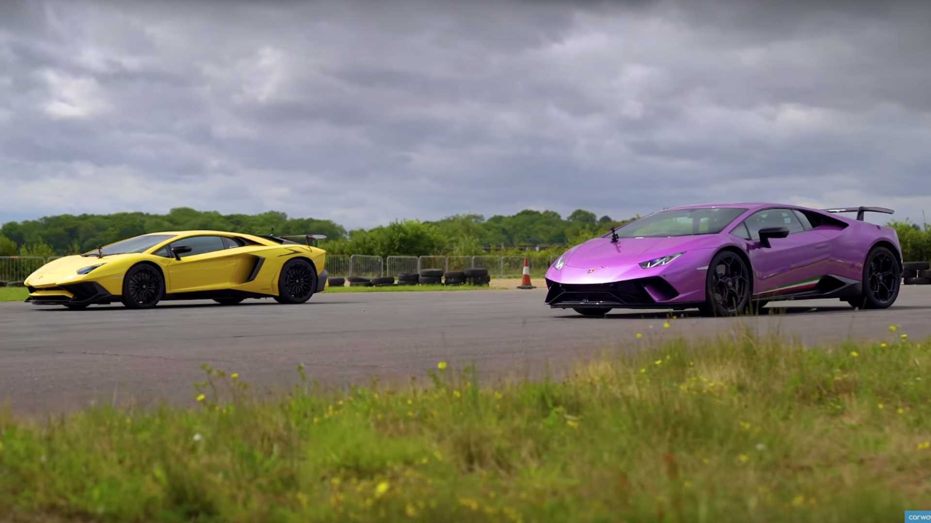 Aventador SV Drag Races Huracan Performante, Lamborghini Wins