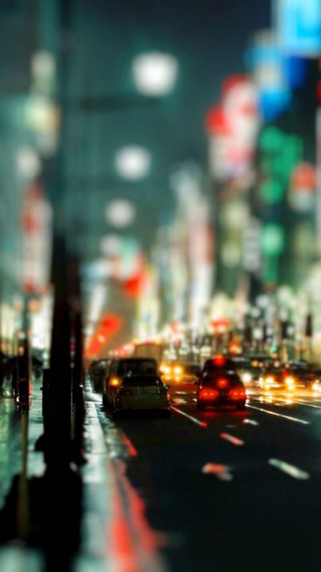 Night Light In The City Bokeh Android Wallpaper free download
