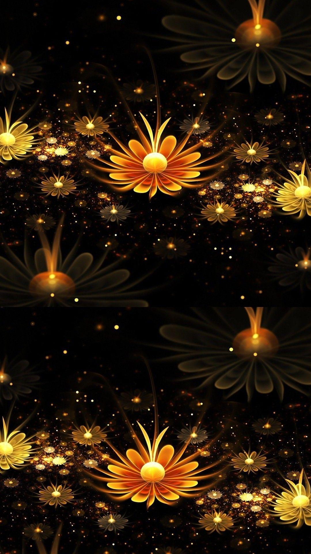 3D Flower Wallpaper For Mobile Android Gold Flower