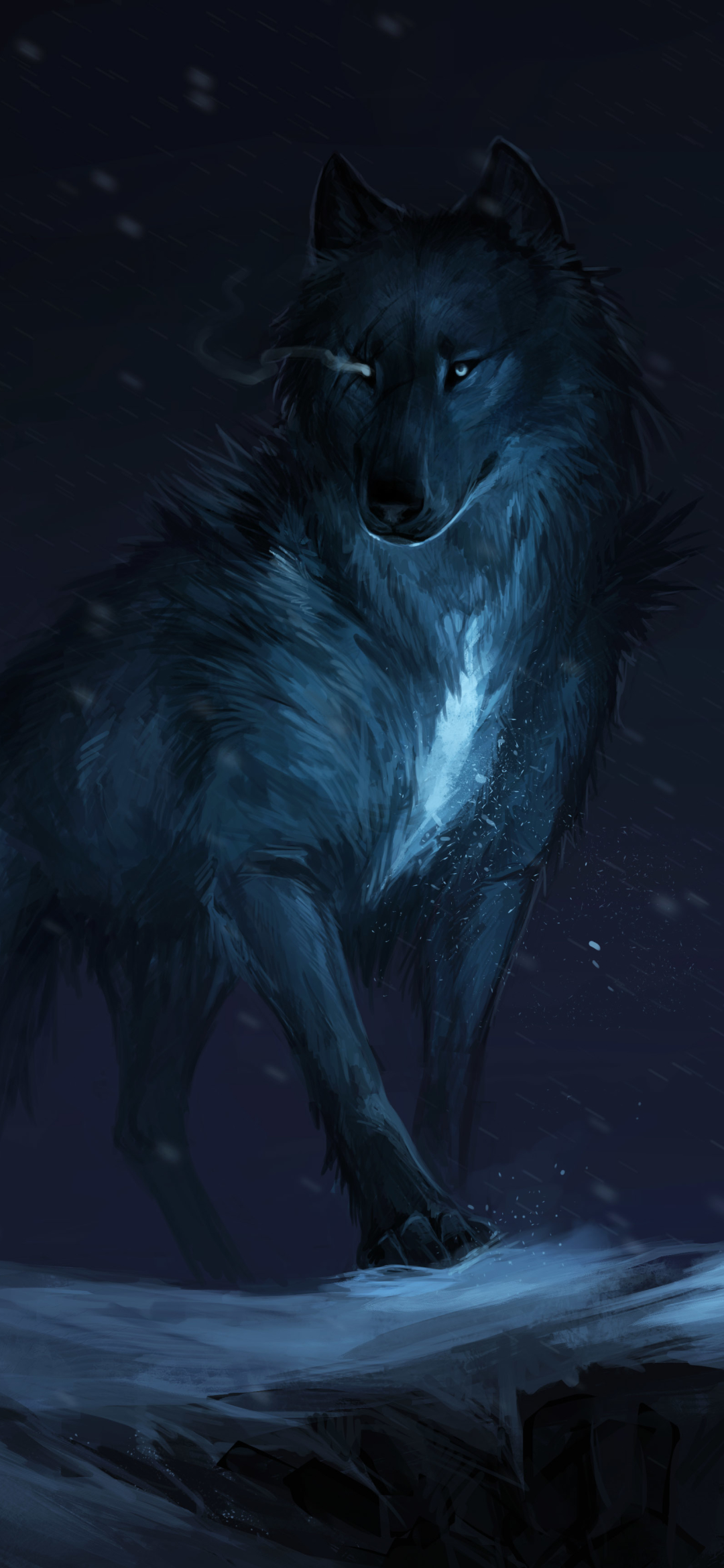 Fantasy Wolf (1080x2340) Wallpaper