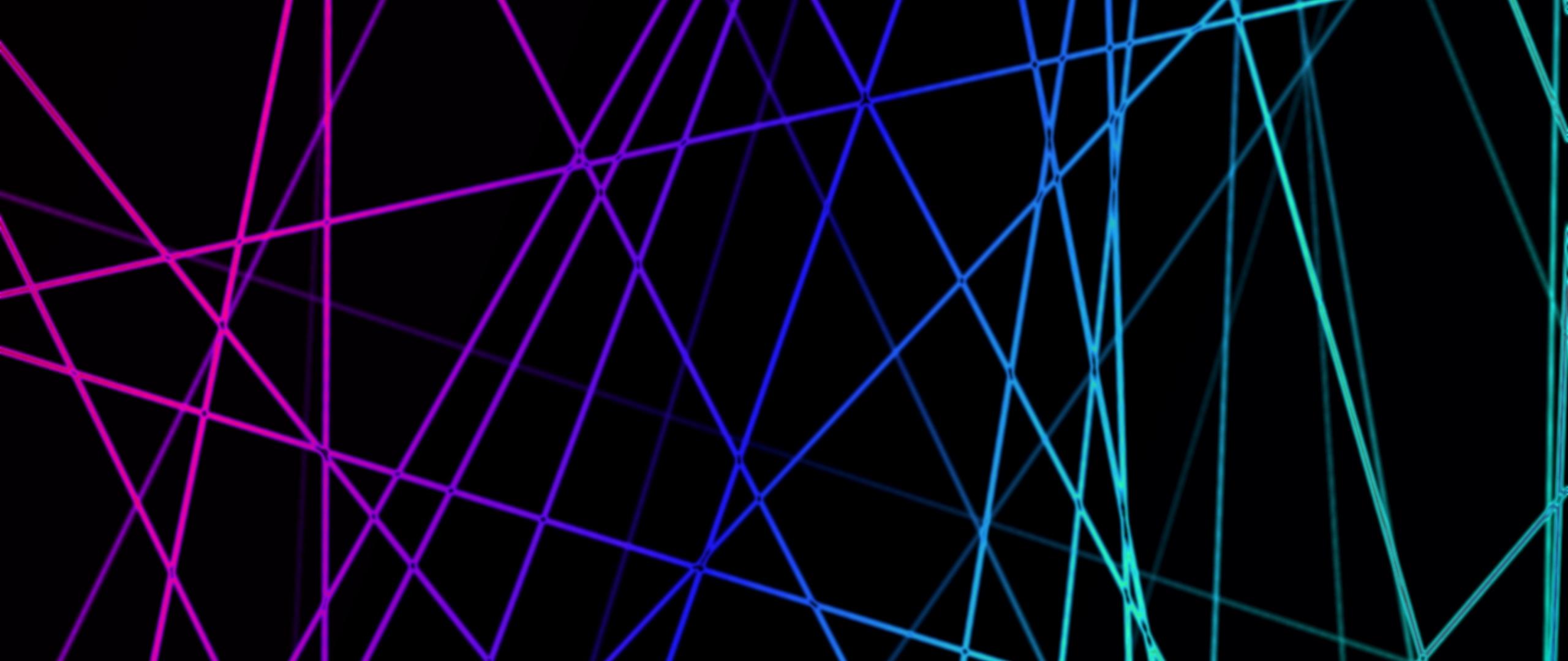 Download wallpaper 2560x1080 lasers, lines, weave, gradient