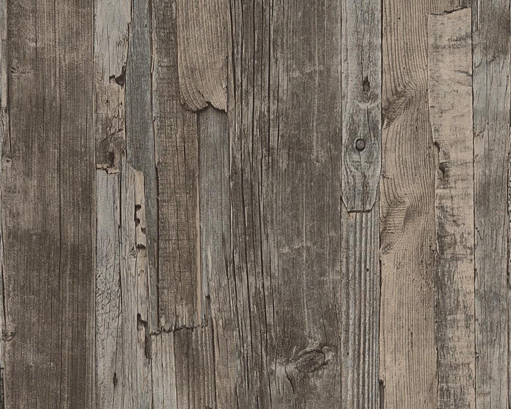 Wallpaper Wooden Board Style Brown Lutèce 95405 1