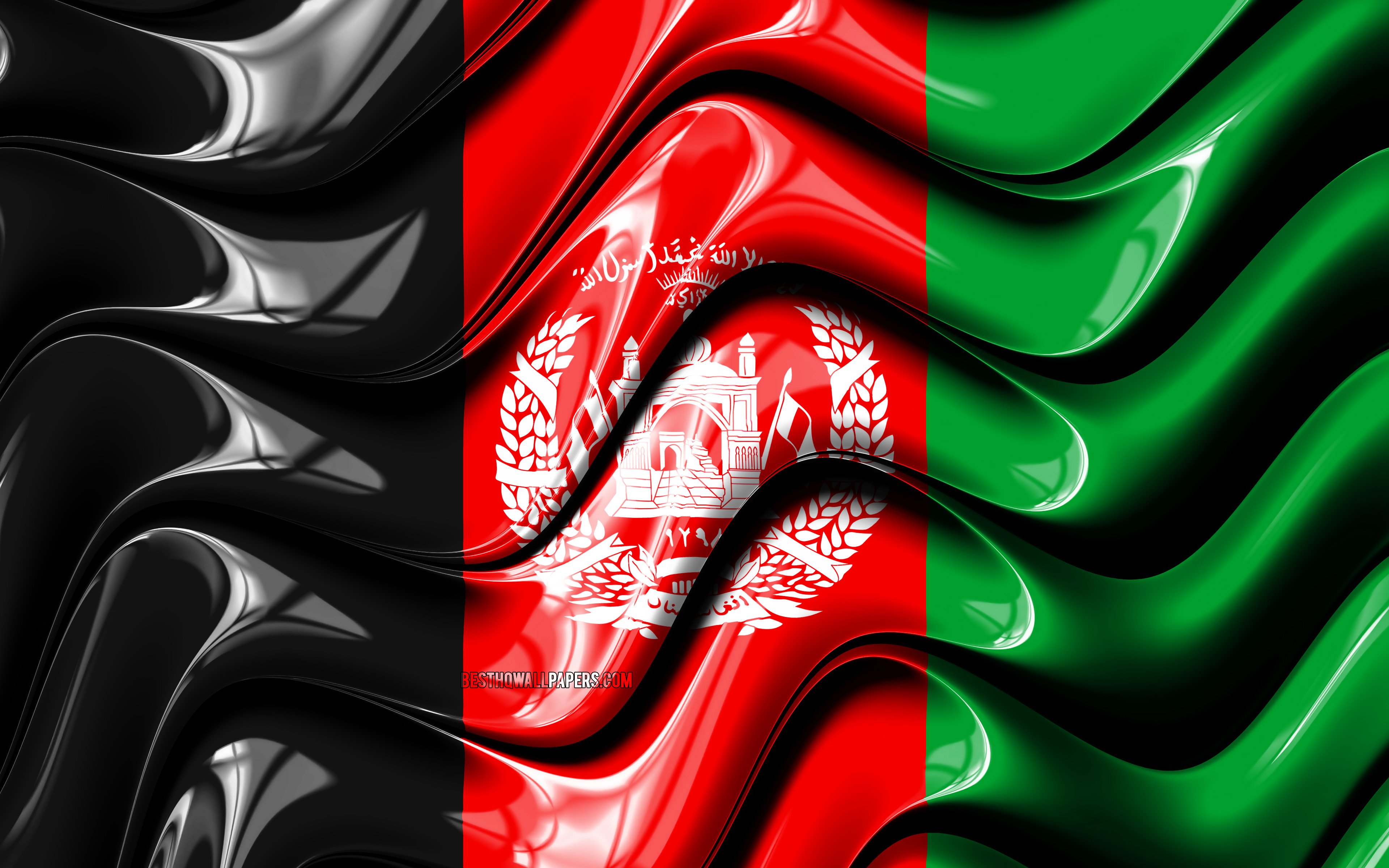 Download wallpaper Afghan flag, 4k, Asia, national symbols