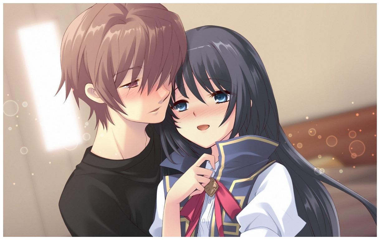 Teen Couple Cute Anime Couple Wallpaper Boy Flirts With