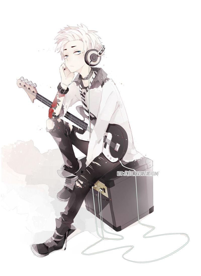 Anime Boy Rock Guitar. Cute anime character, Anime boy, Cute