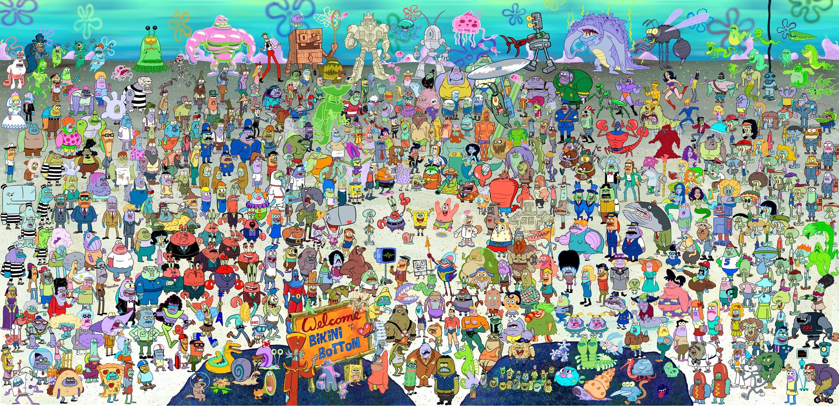 A higher resolution of the Every Spongebob Character