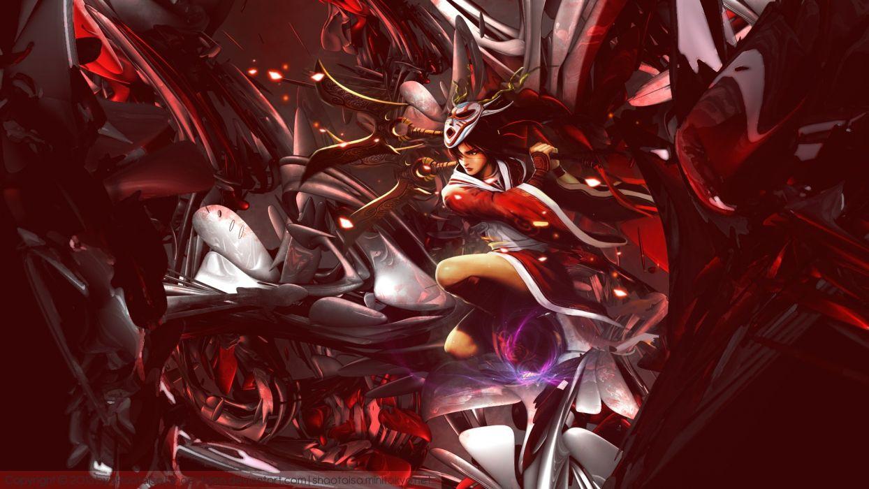 Abstract video games blood Moon League of Legends Akali Game