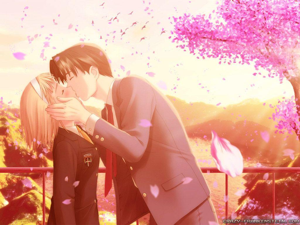 Anime couple Love Kiss HD Wallpaper. Romantic anime, Anime love, Cartoon kiss