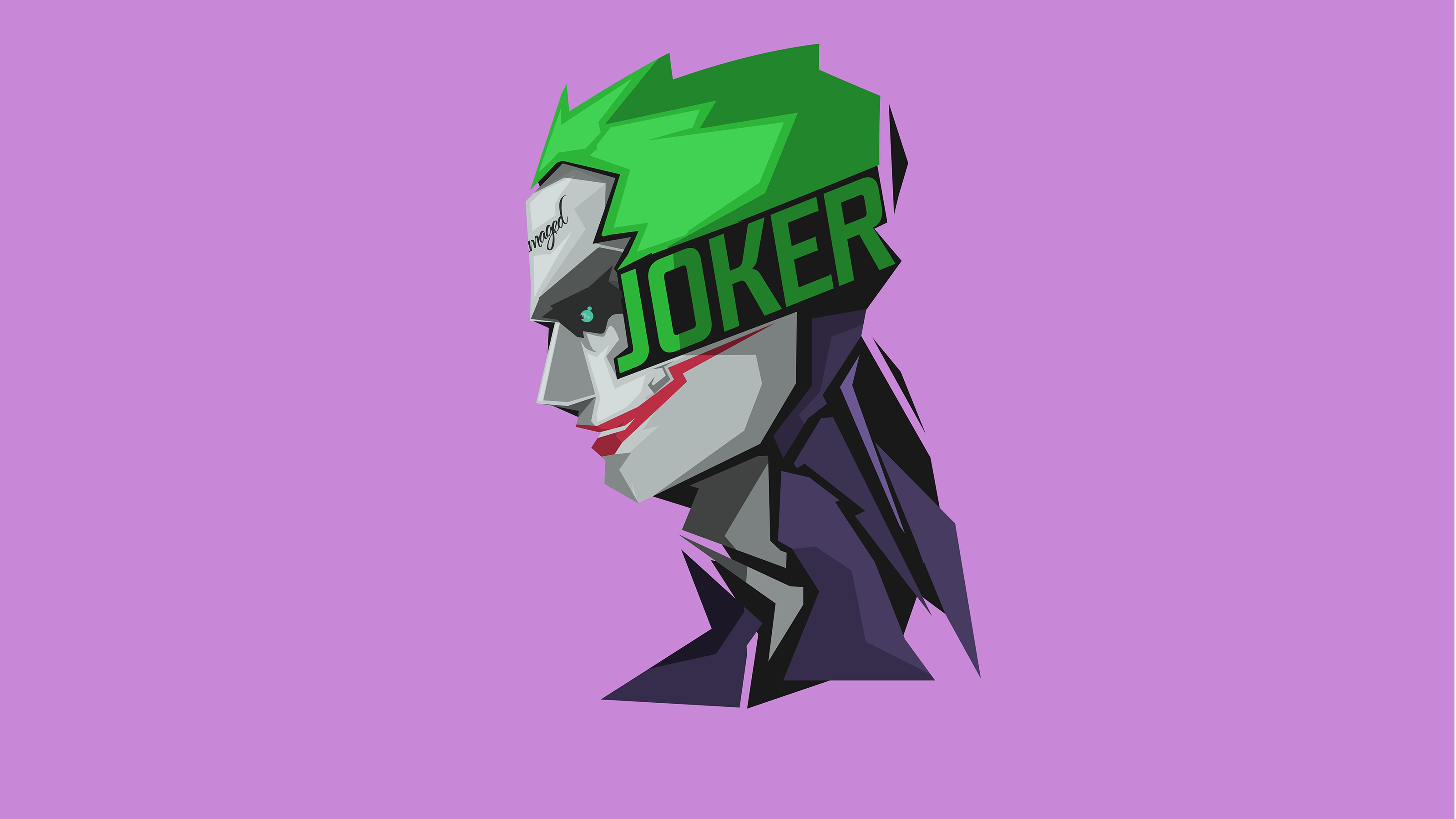 Joker Minimalism 8k, HD Superheroes, 4k Wallpaper, Image