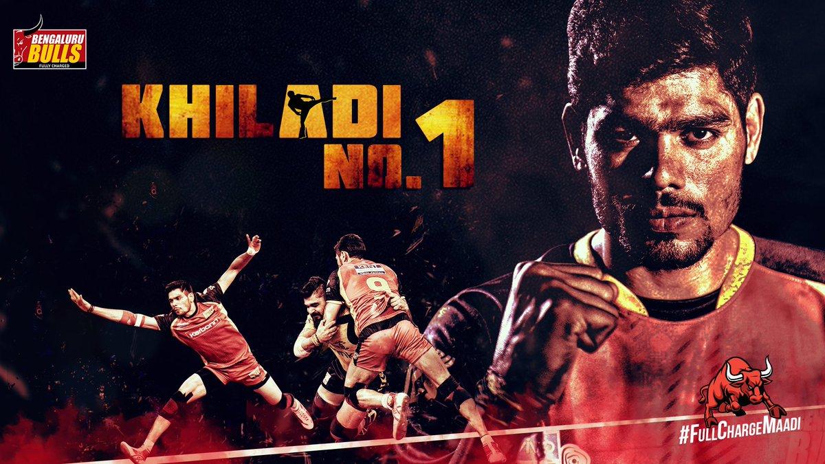 Bengaluru Bulls Kumar's individual brilliance has been nothing short of fantastic! Download his desktop, mobile and FB cover wallpaper. Show your support for the man who's carried the team