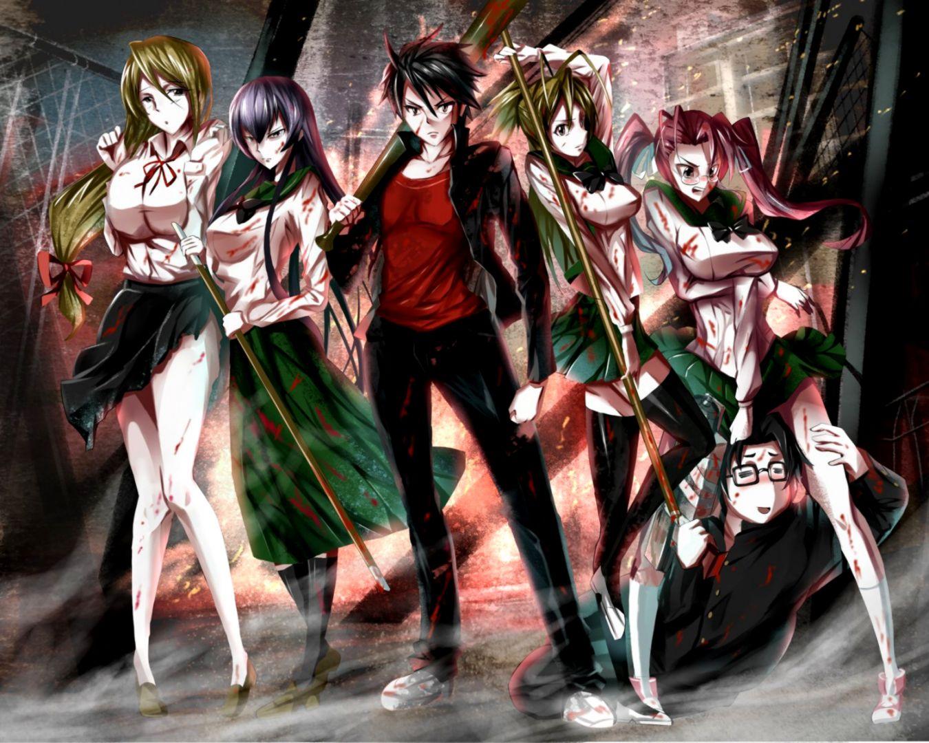 Highschool Dead Anime Girls Art Wallpaper