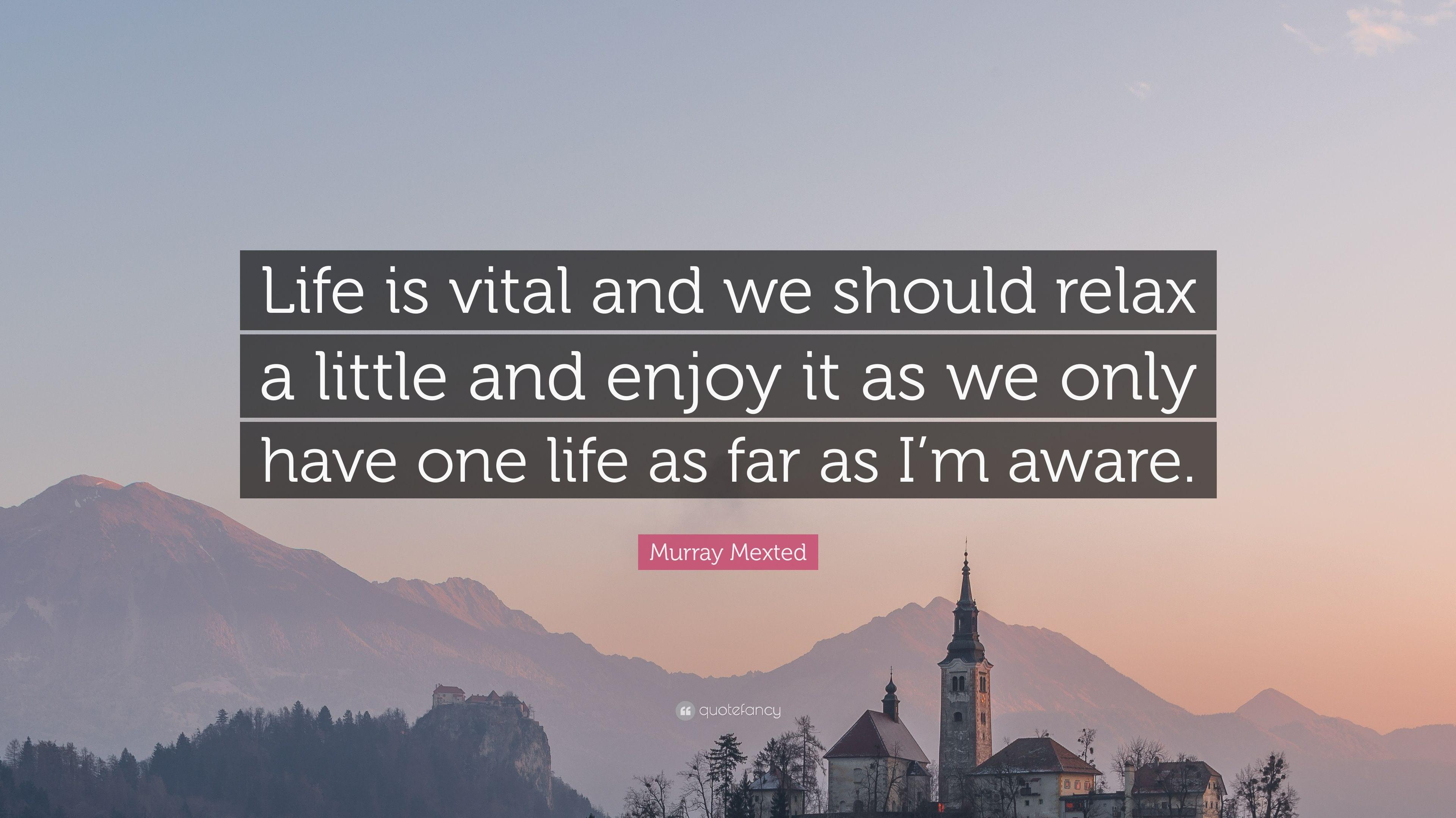 Murray Mexted Quote: “Life is vital and we should relax a