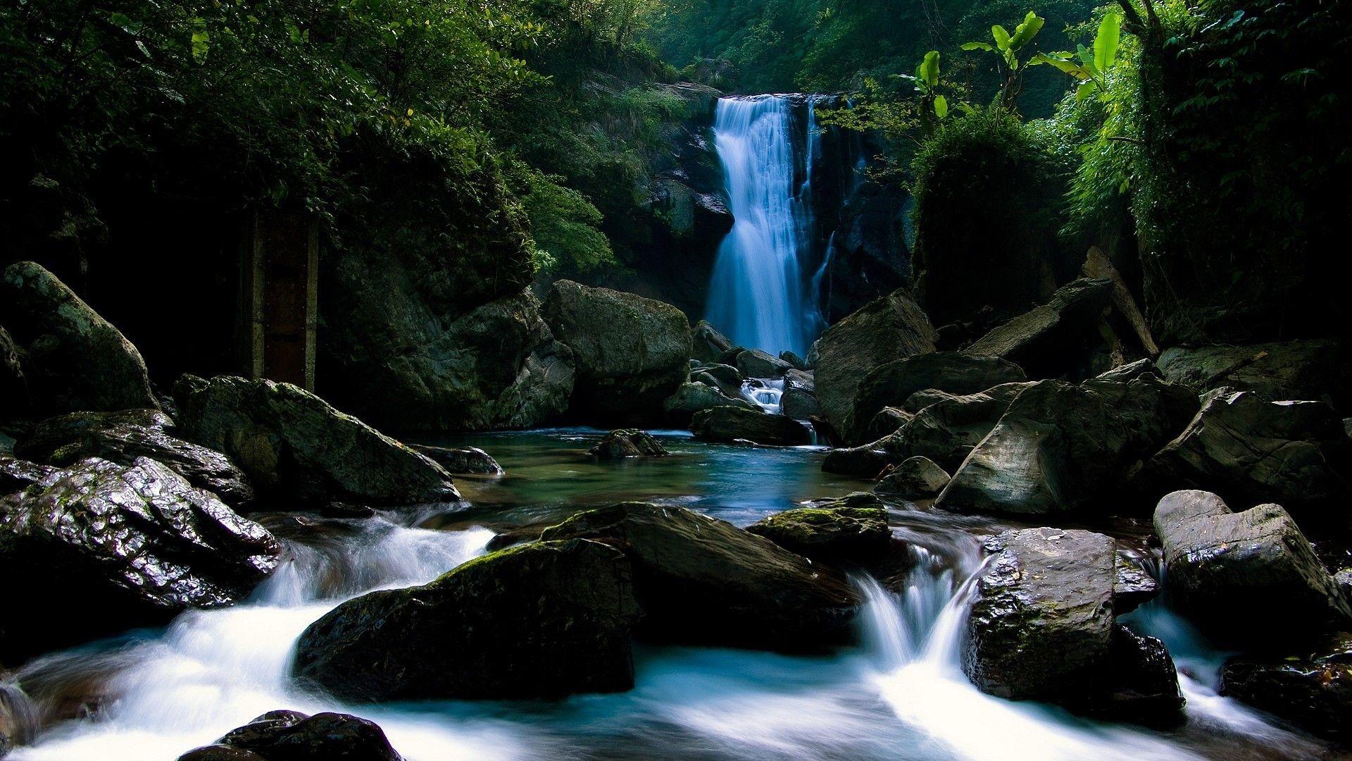 free HD cool nature background picture. Waterfall