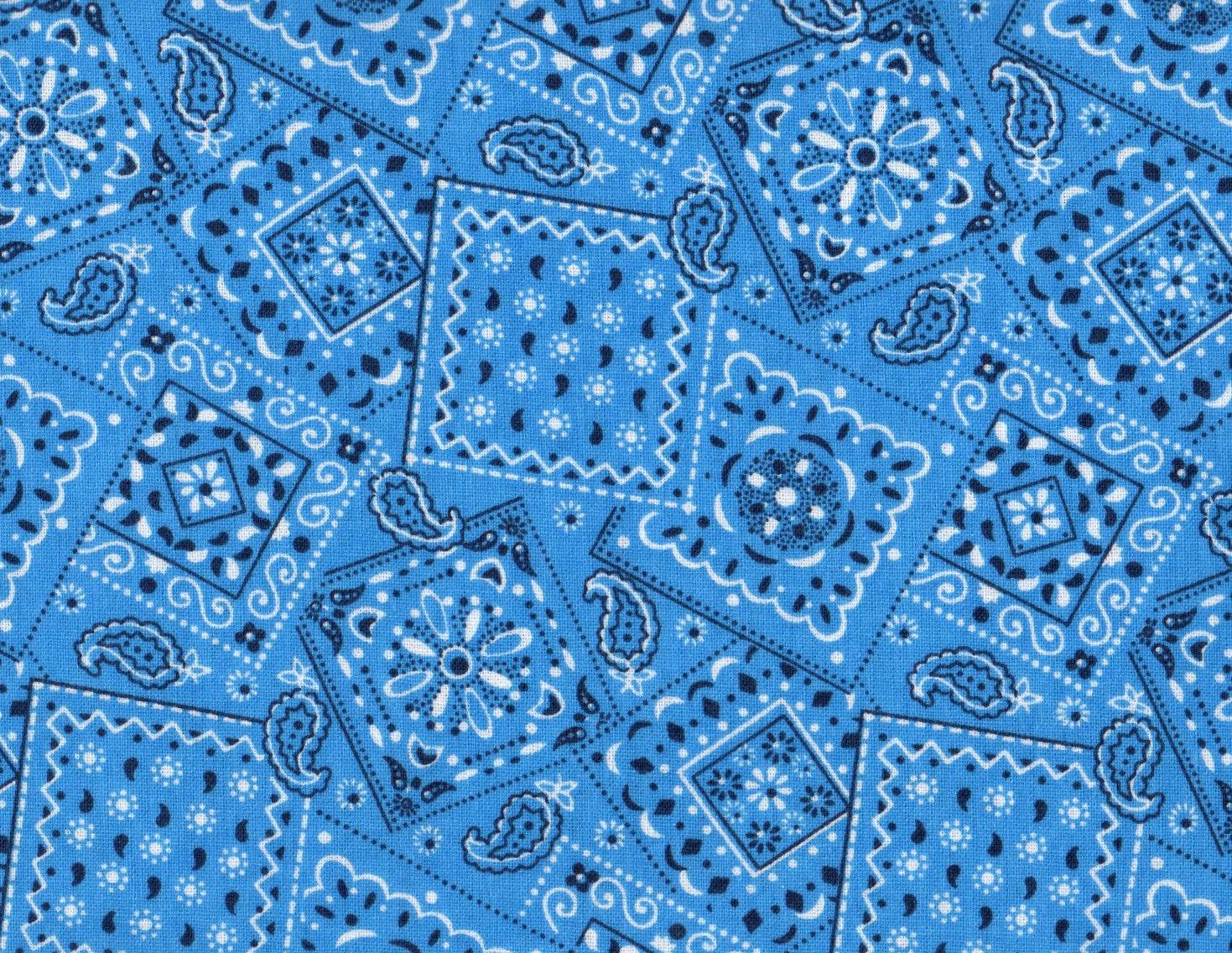 Blue Bandana Fabric Wallpaper and Home Decor  Spoonflower