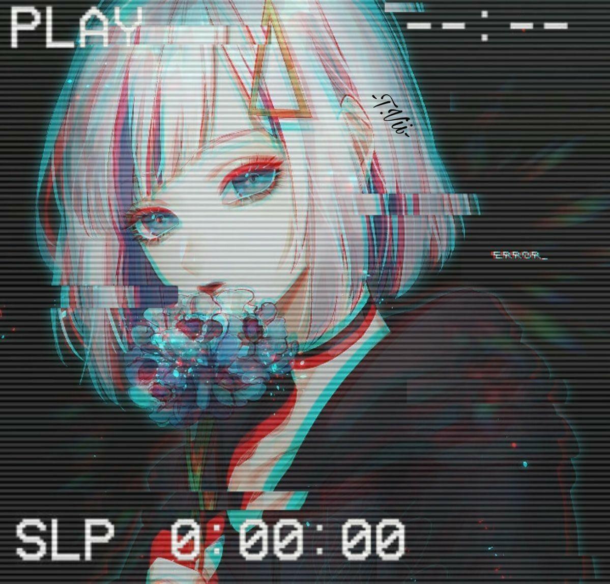 Error Glitch - Sad Anime Boy | Postcard