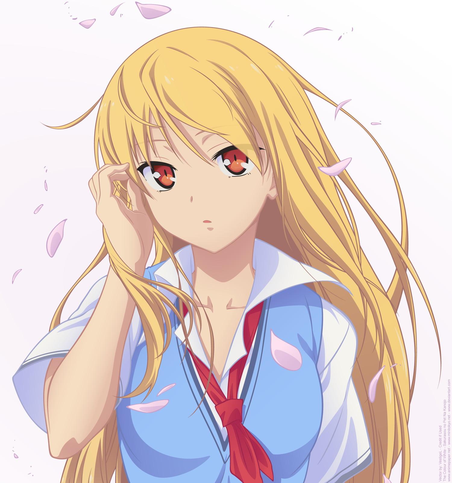 Yellow Haired Female Anime Character Illustration, Anime
