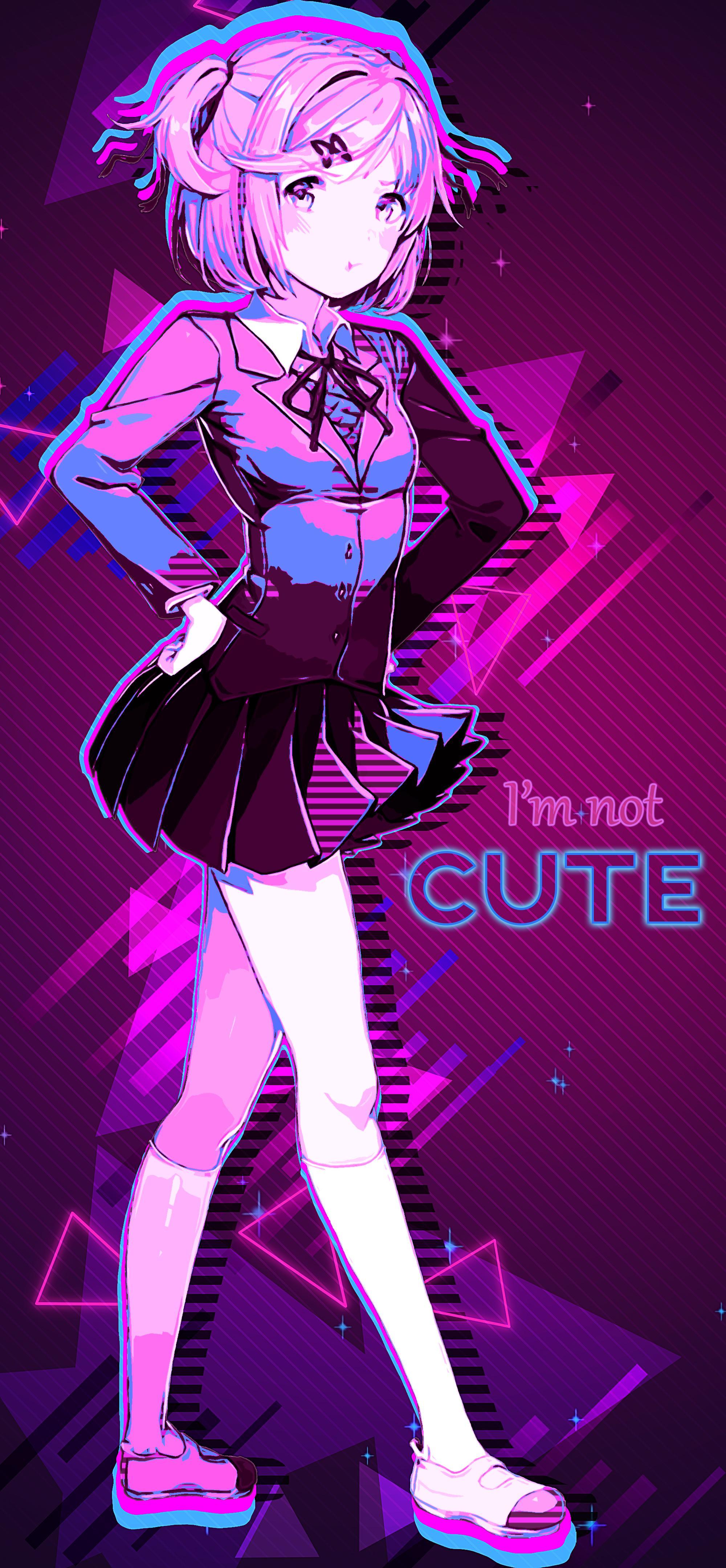 i'm not cute! (natsuki 80s wallpaper)