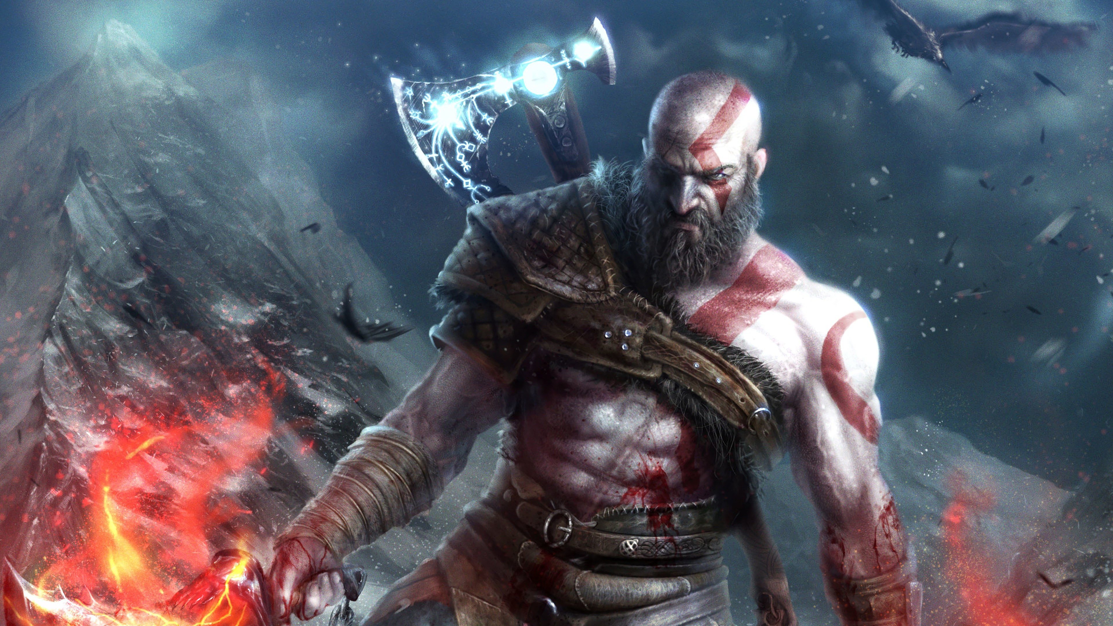 God Of War Kratos Axe, HD Wallpaper & background Download