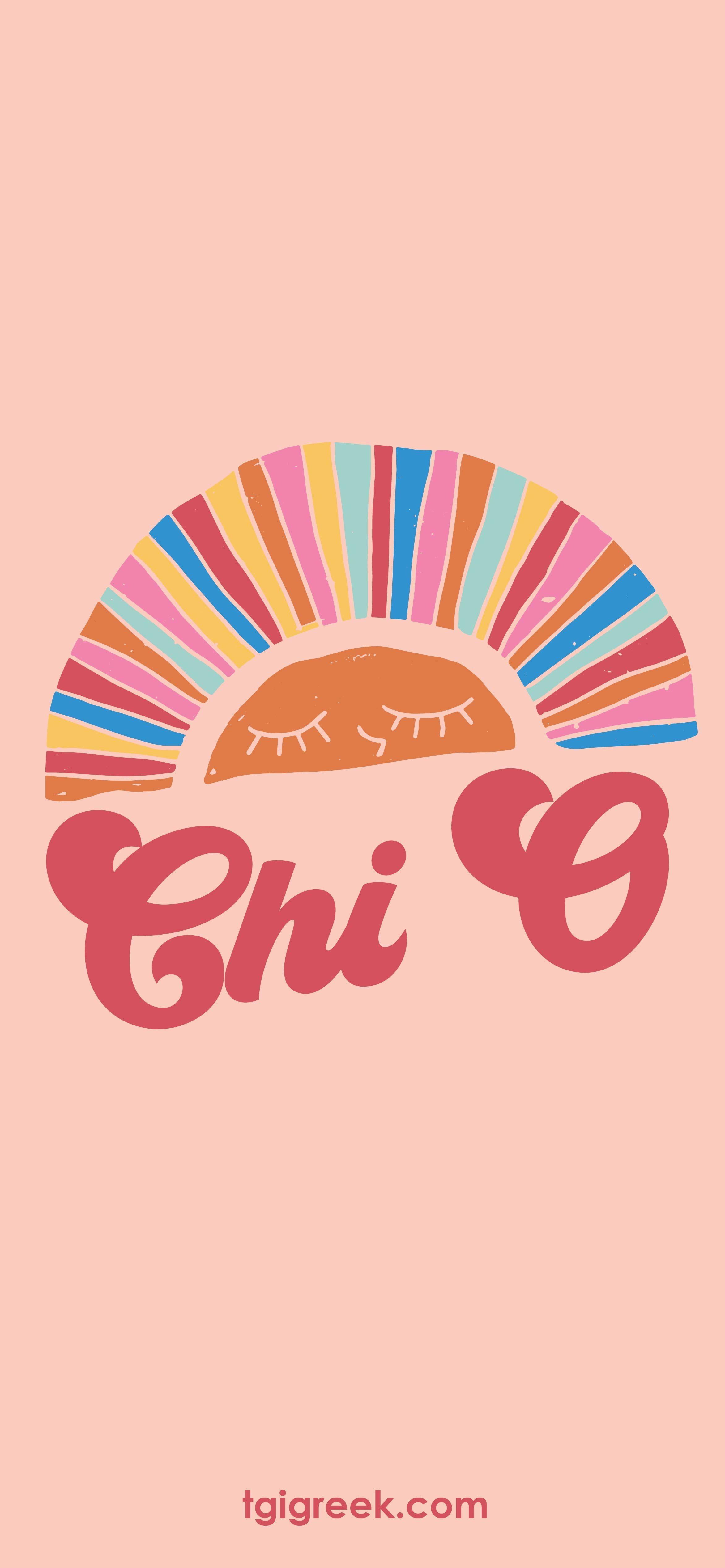 TGI Greek Phone Background. Rainbow, Retro Design, iPhone
