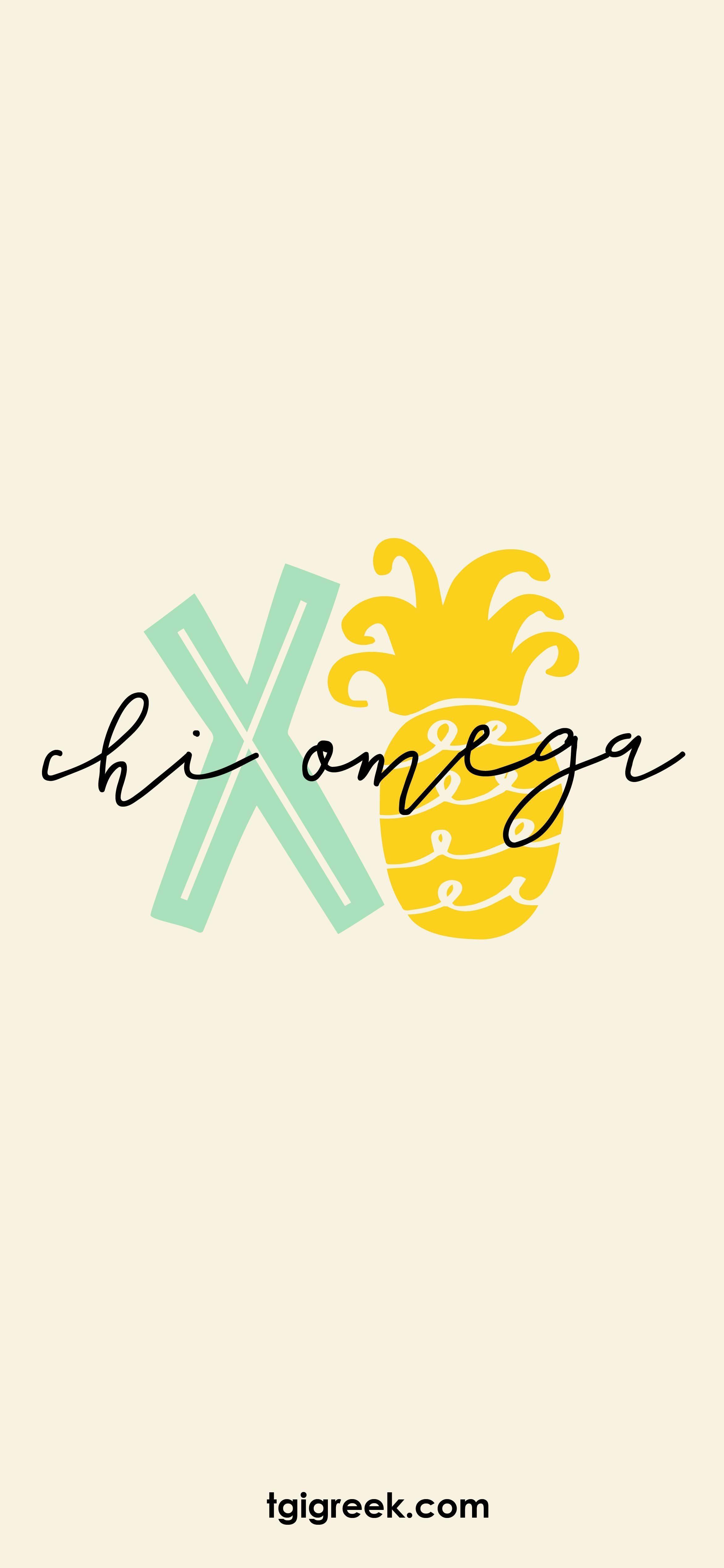 Chi Omega TGI Greek Phone Background. Rainbow, Retro Design