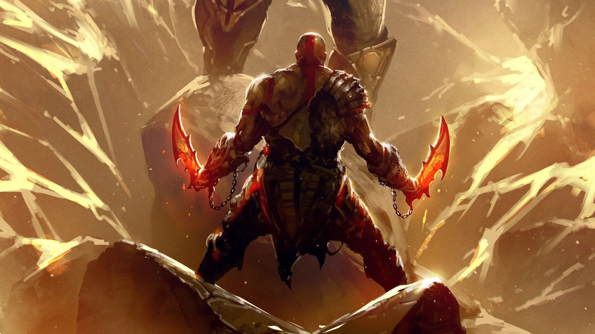 Thanos Vs Kratos, HD Superheroes, 4k Wallpaper, Image