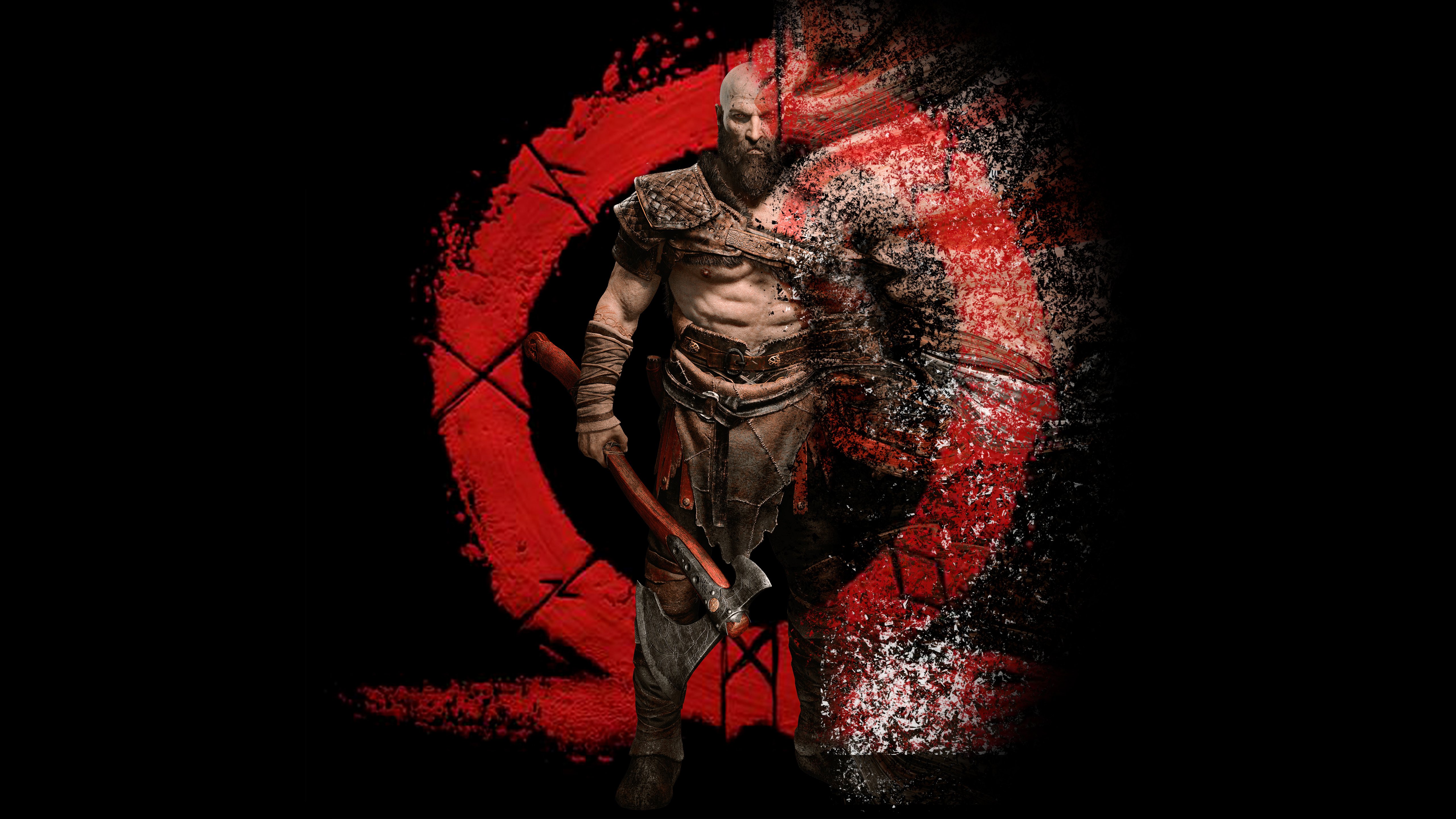 Kratos Face Wallpaper 4k