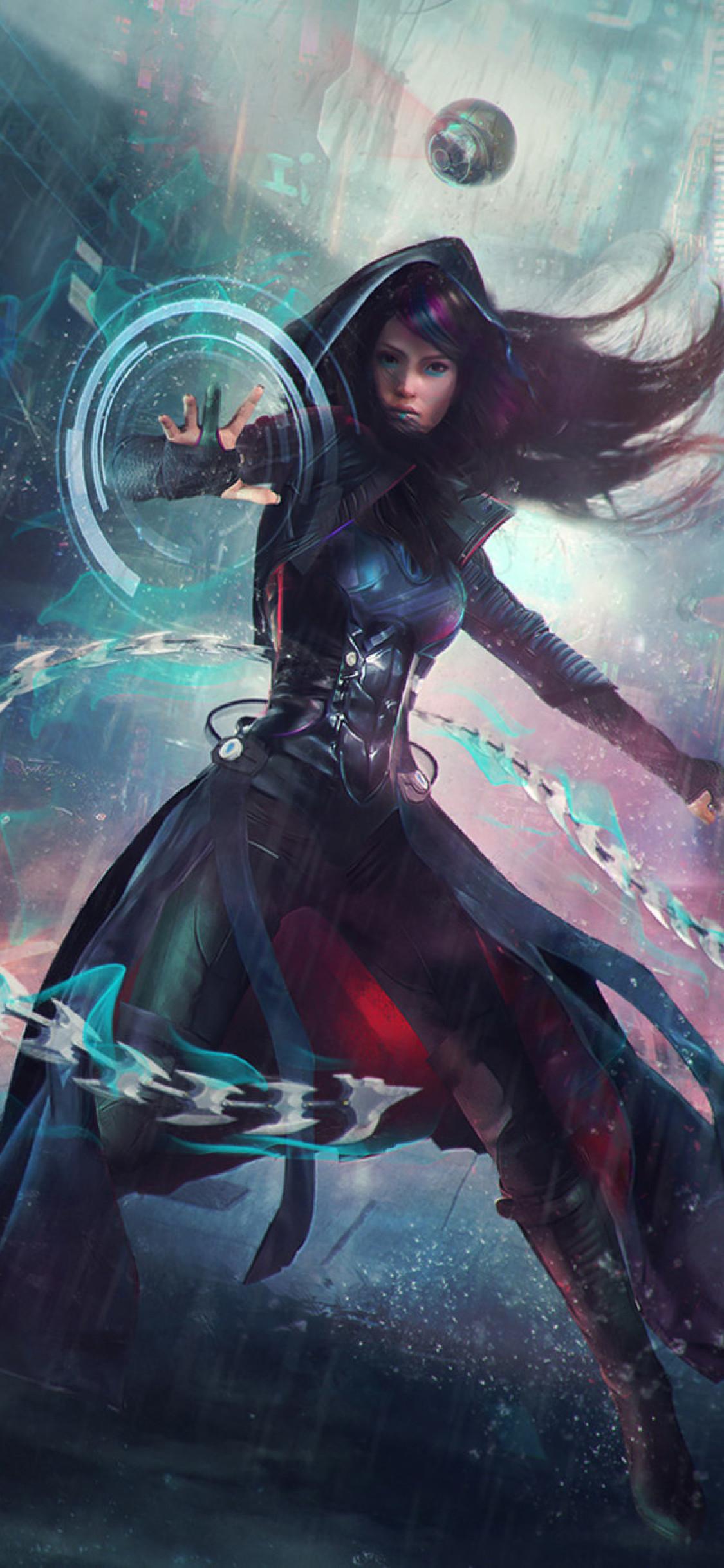 Warrior Girl Sci Fi Cyberpunk Futuristic Artwork