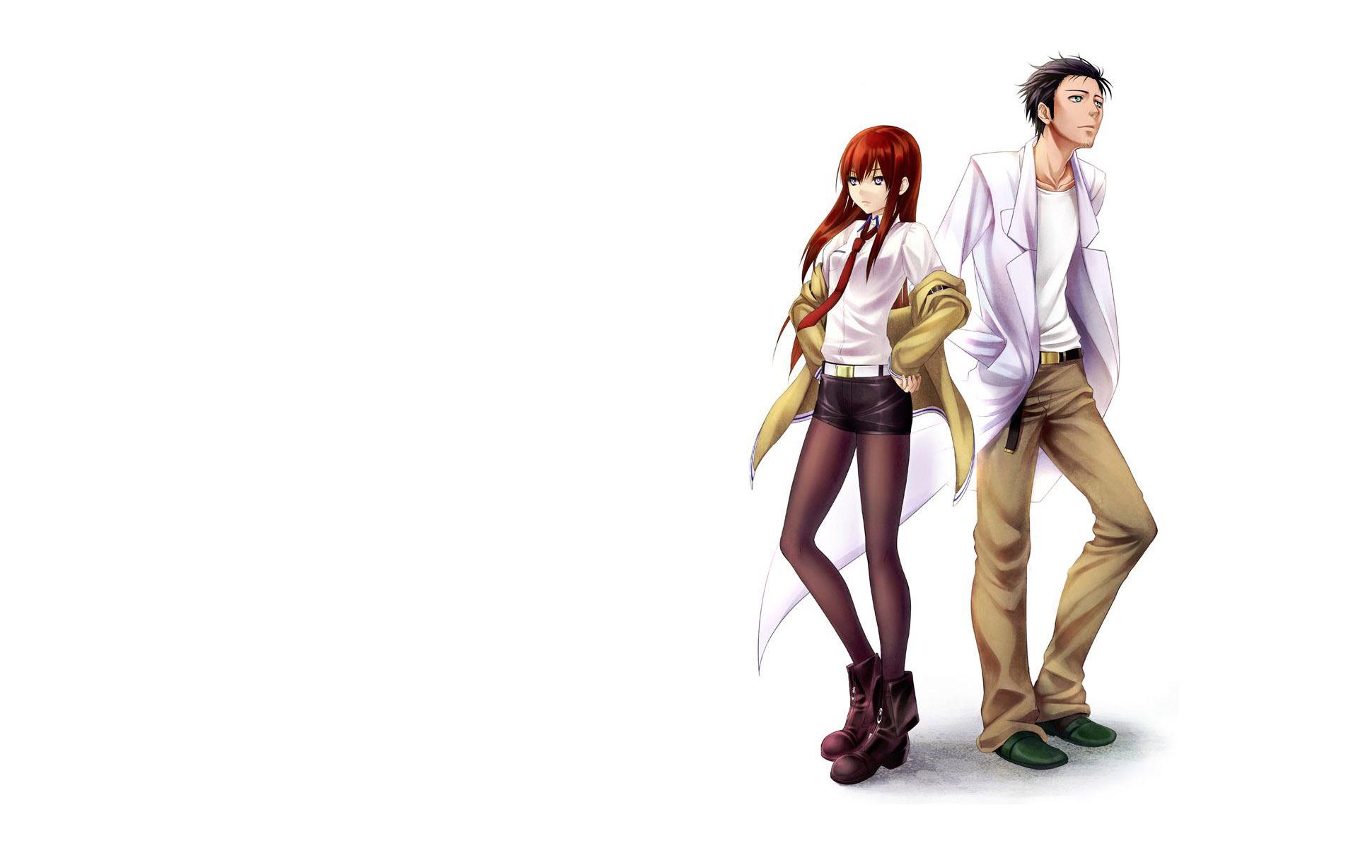 Download 1920x1200 Rintarou Okabe and Kurisu Makise