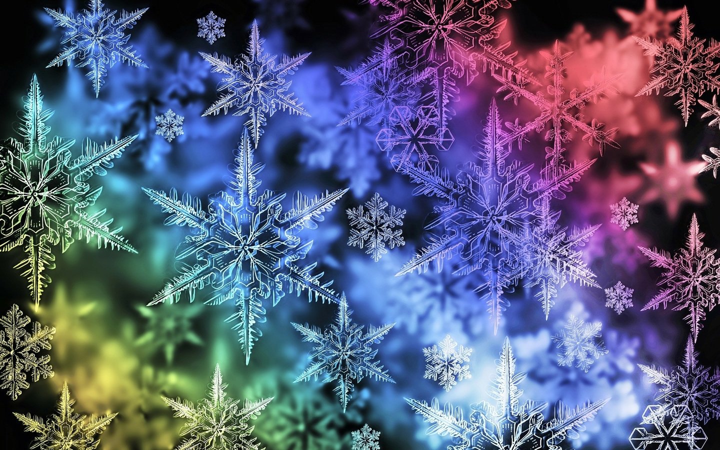 Free download Colorful Snowflake Desktop Wallpaper 1440x900