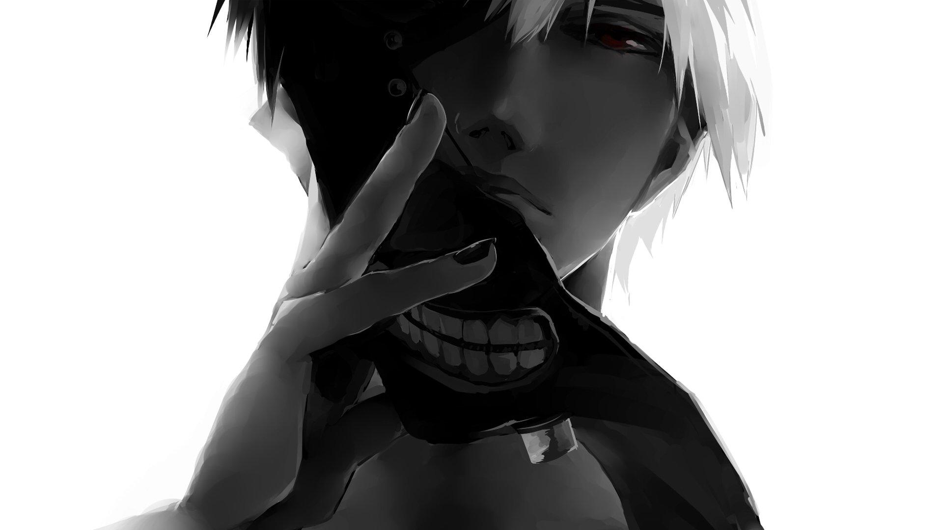 Anime Monochrome Red Eyes Tokyo Ghoul Wallpaper And Free