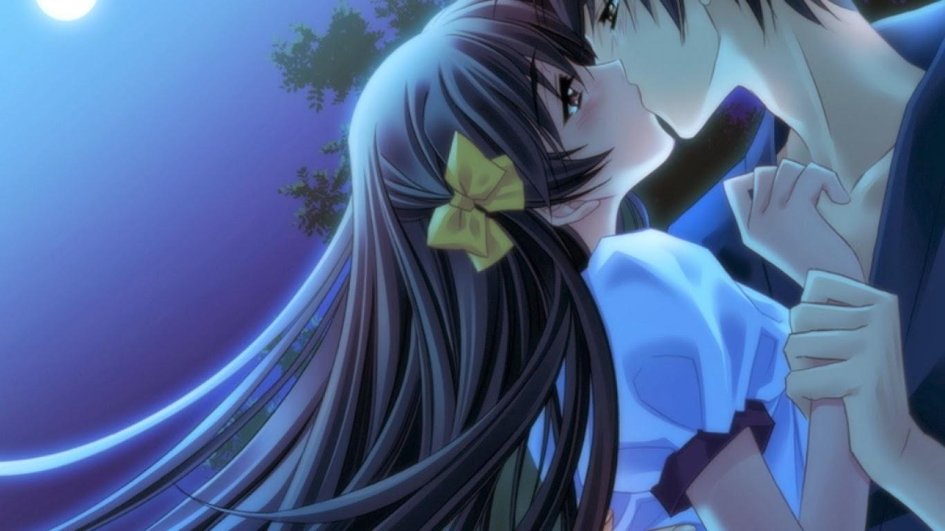 Anime Kiss, boy, girl, HD phone wallpaper