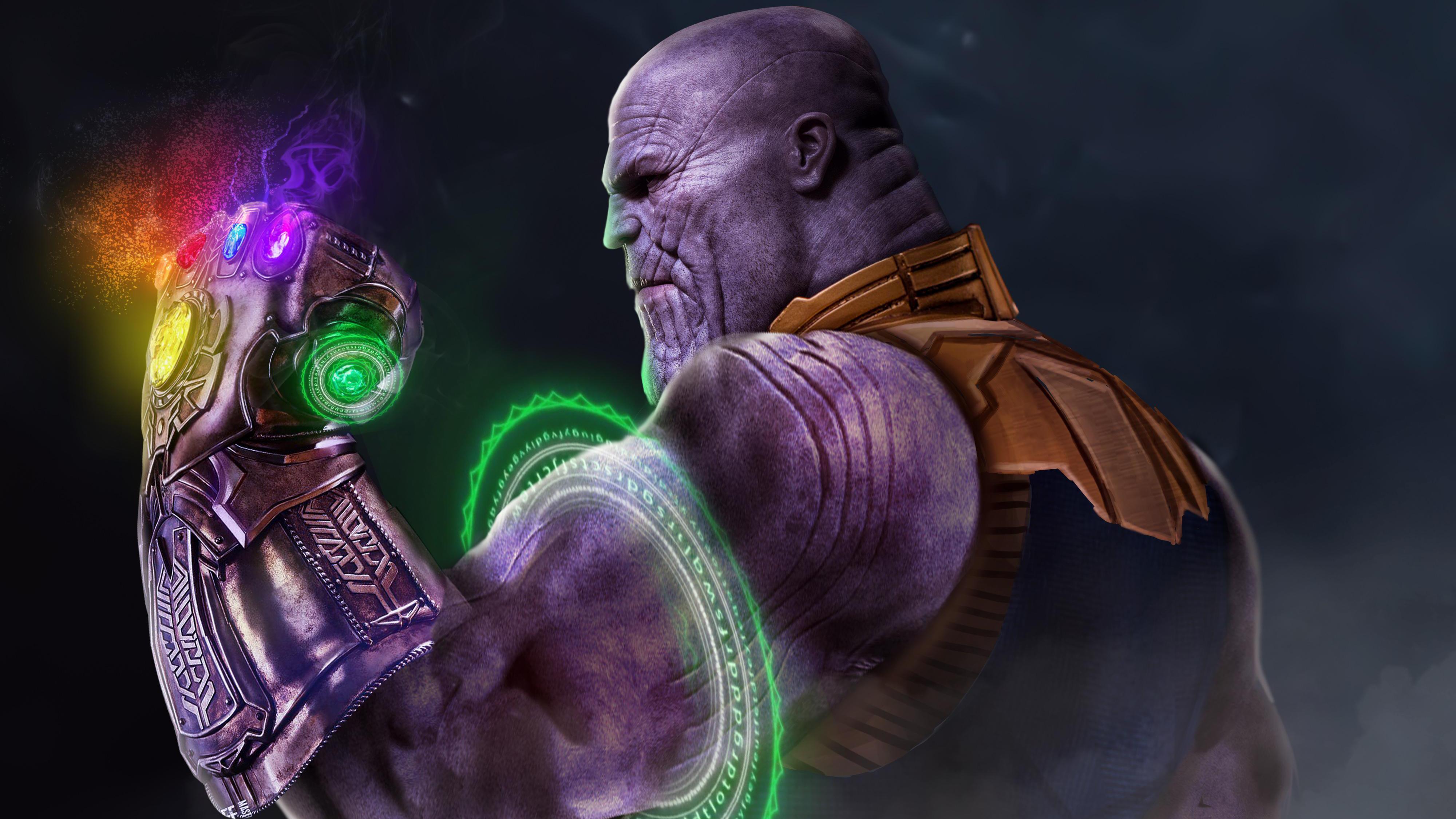 Thanos with Infinity Gauntlet 4K Wallpaper. HD Wallpaper