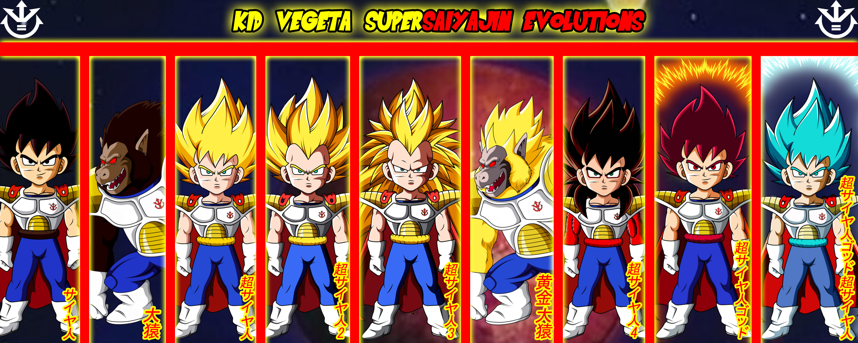 Kid Vegeta Supersaiyajin Evolutions HD Wallpaper