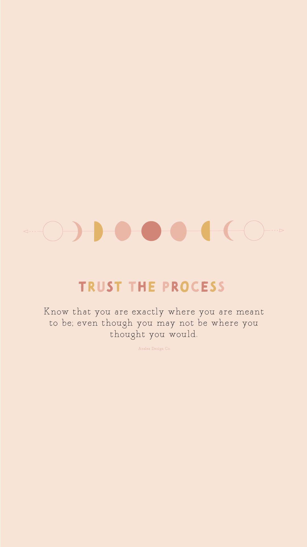 Trust the process phone wallpaper. Quote aesthetic, Motivational quotes wallpaper, iPhone wallpaper quotes inspirational