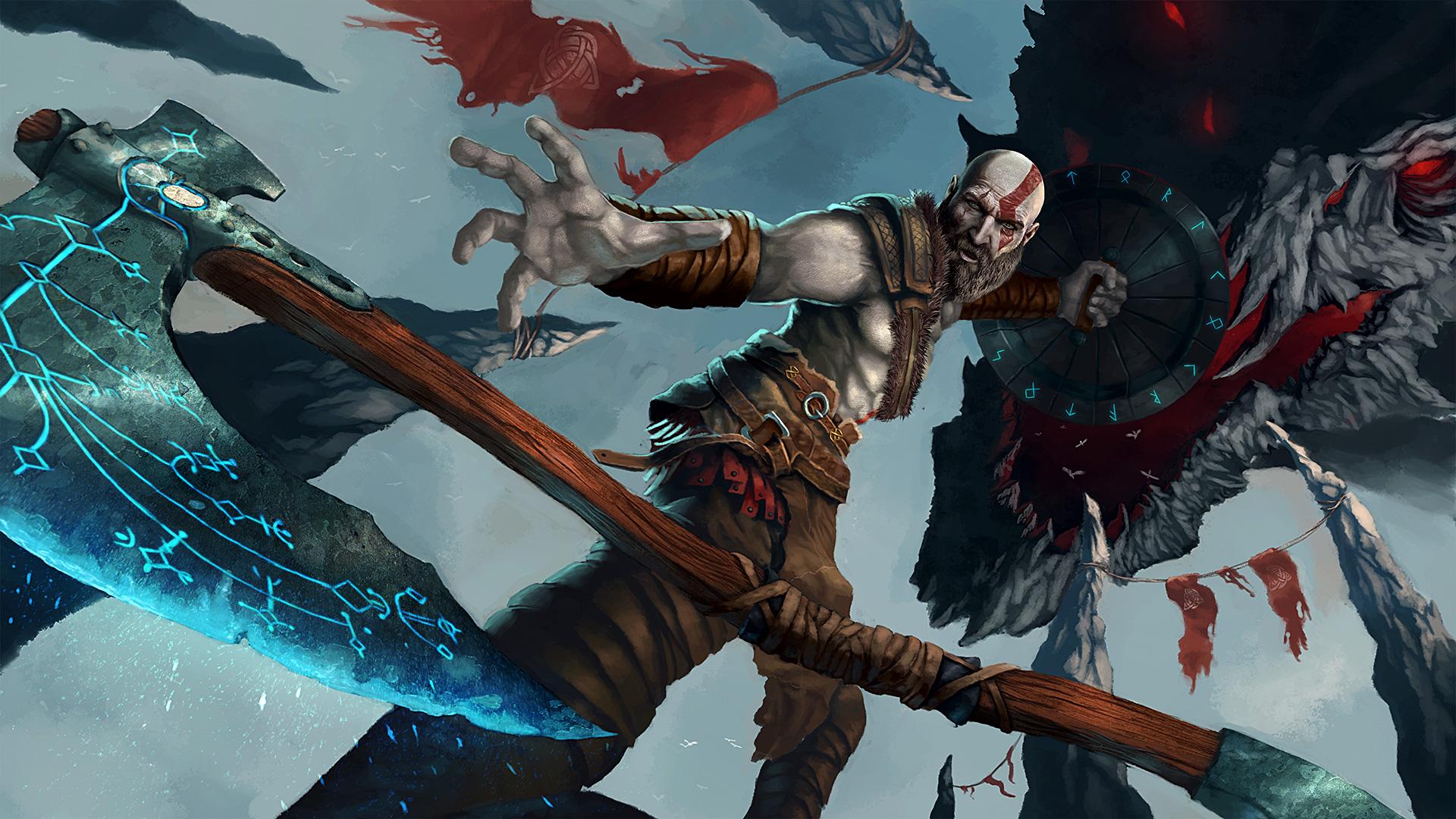 God Of War 4 Artwork, HD Games, 4k Wallpaper, Image