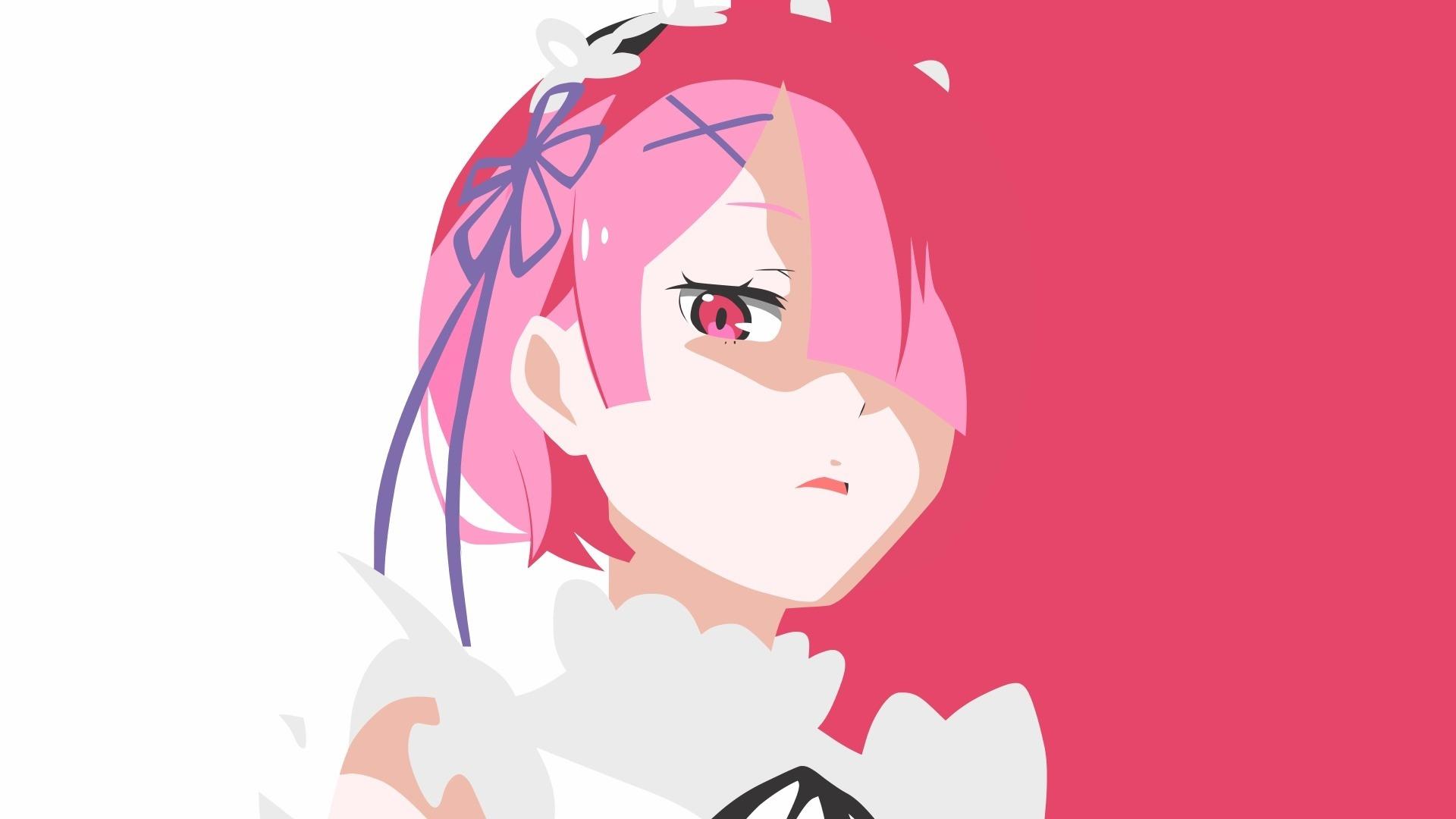 Wallpaper Ram, Red Head, Anime Girl, Re Zero Ram Anime, HD