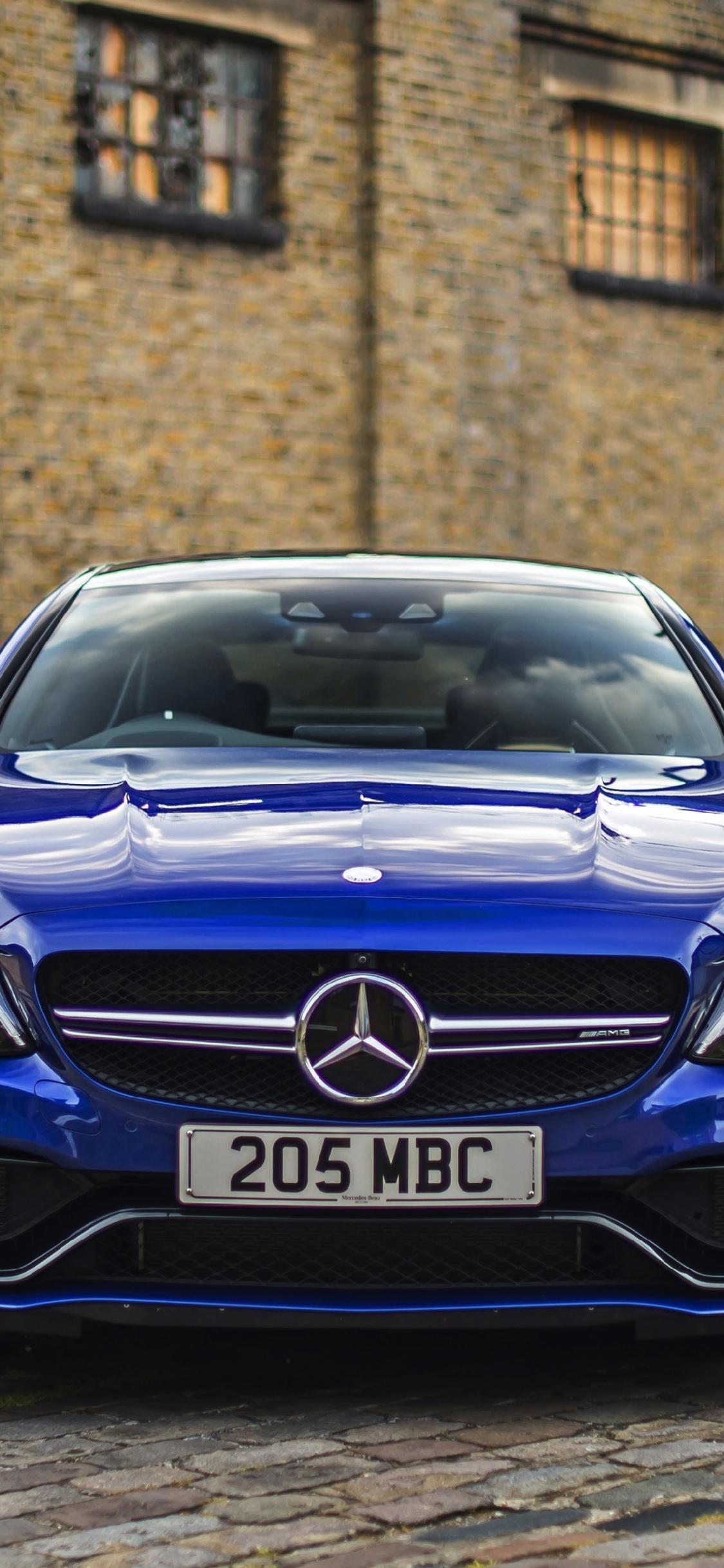 Download 1125x2436 wallpaper front, blue, luxury car