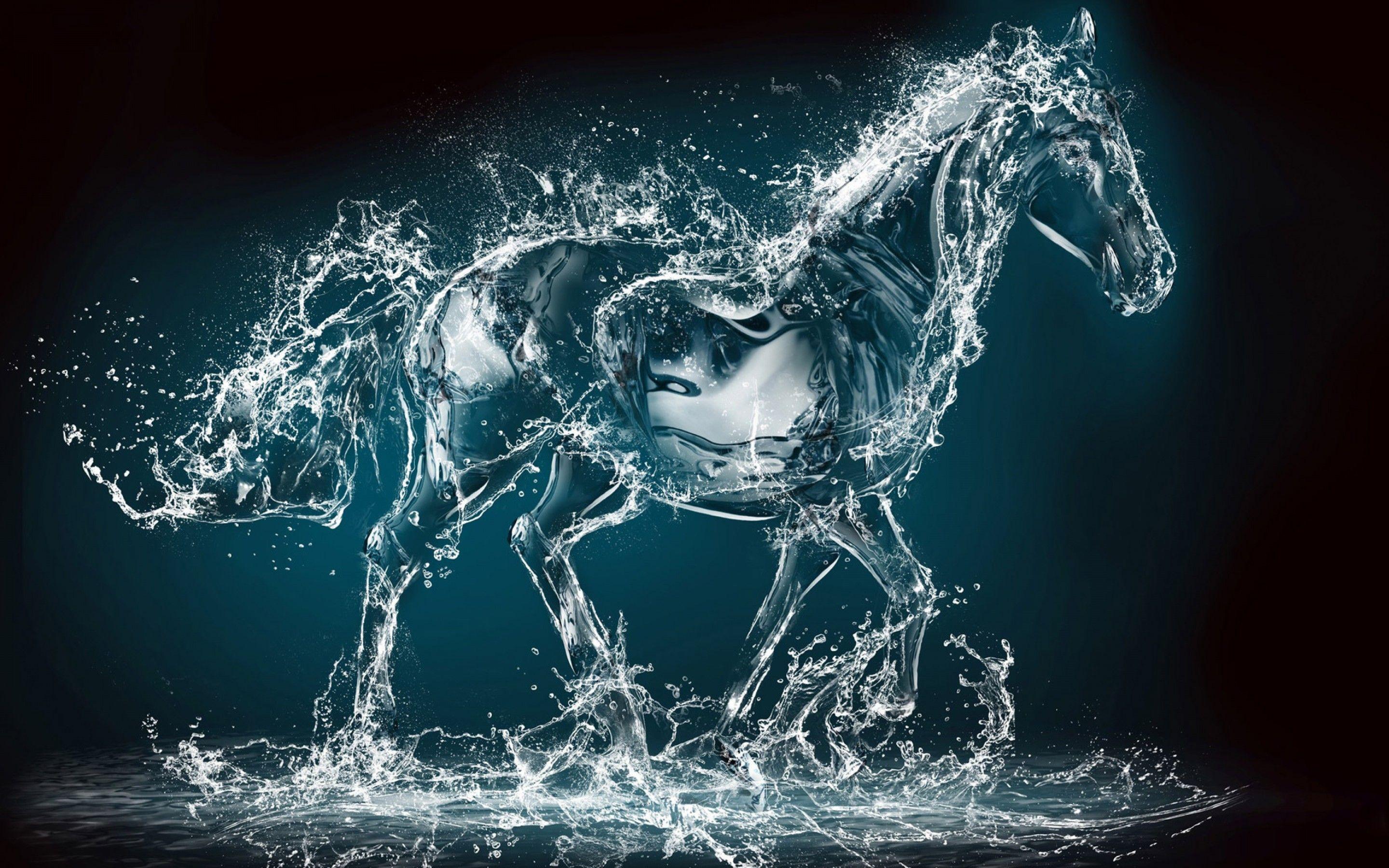 3D Horse wallpaper. Water art, Horse wallpaper, Art wallpaper