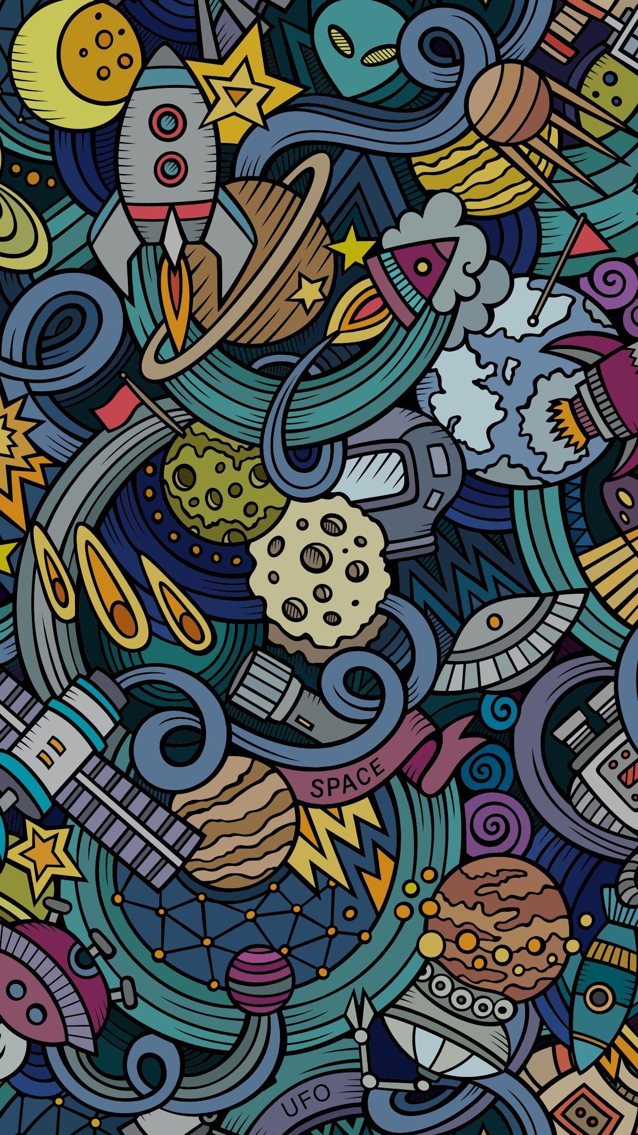 Space #wallpaper. Wallpaper doodle, Pop art wallpaper