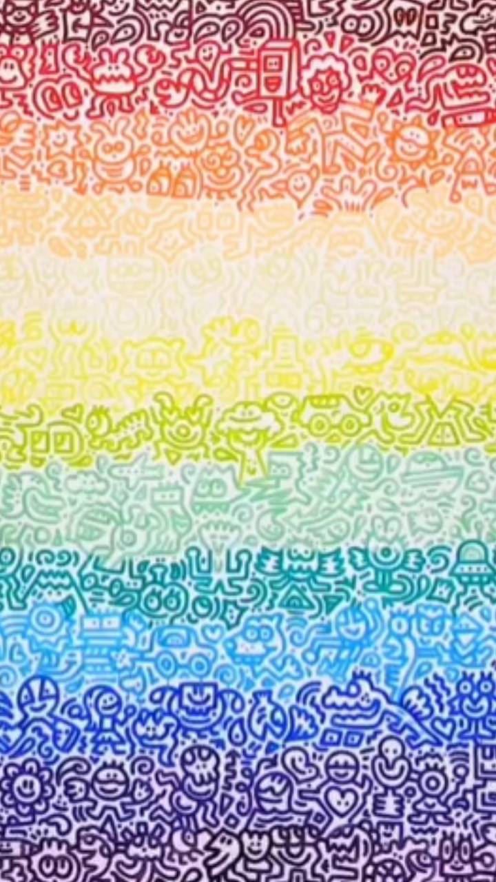 Mr Doodles rainbow wallpaper