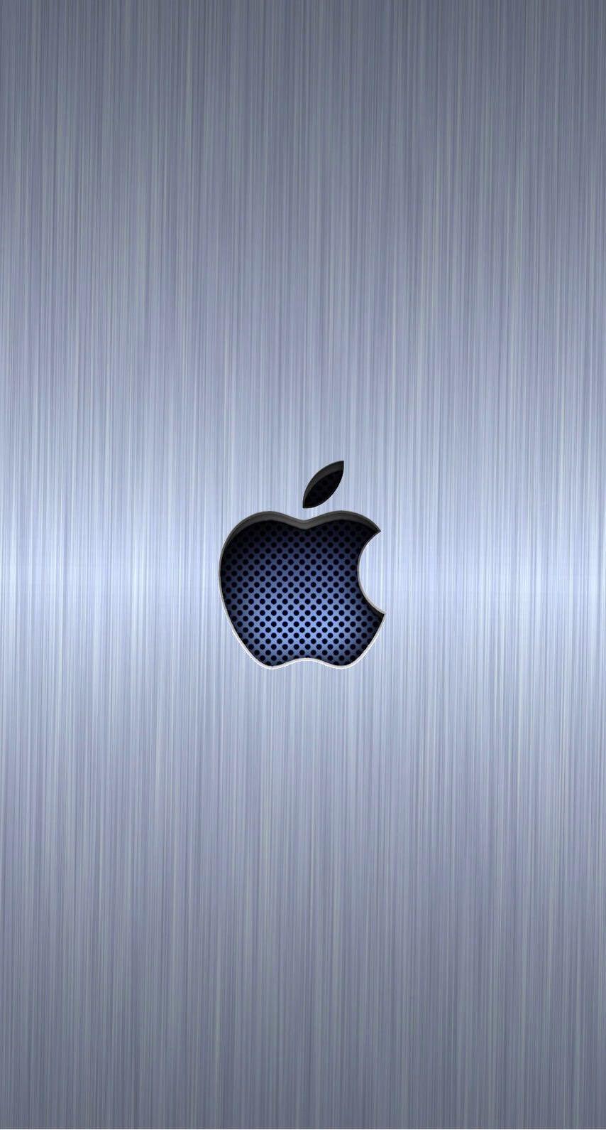 Apple logo cool blue silver. wallpaper.sc iPhone6s. Apple