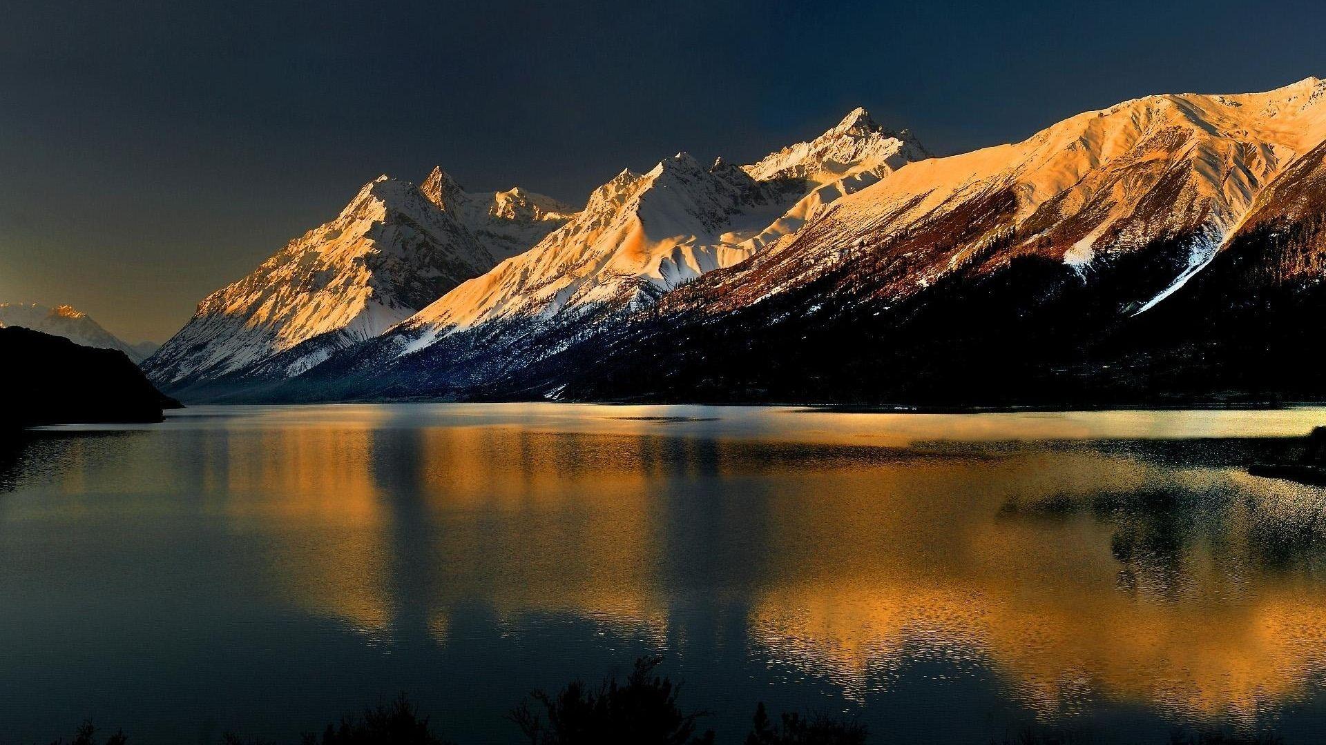 Alpine Sunset River Desktop Wallpaper. Bing background