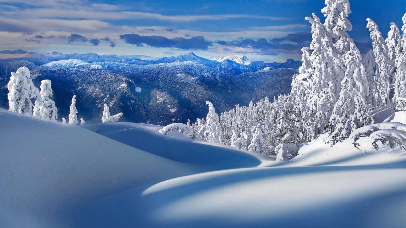 Snow Wallpaper Winter Mountain Scenery, HD