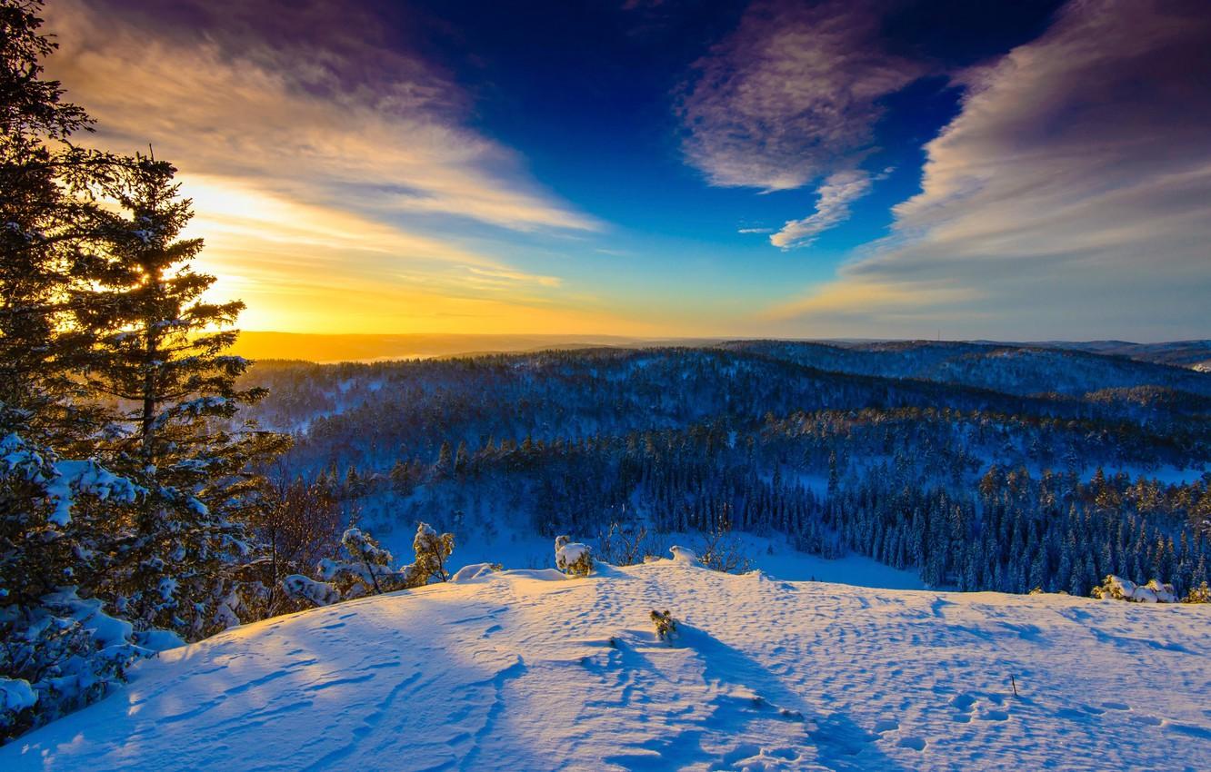 Wallpaper winter, Norway, Sunny day image for desktop