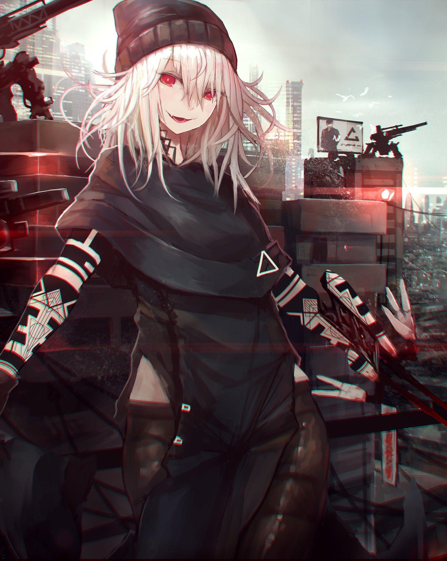 Kawaii Anime  Girl  White Hair And Red  Eyes  Wallpapers Wallpaper Cave